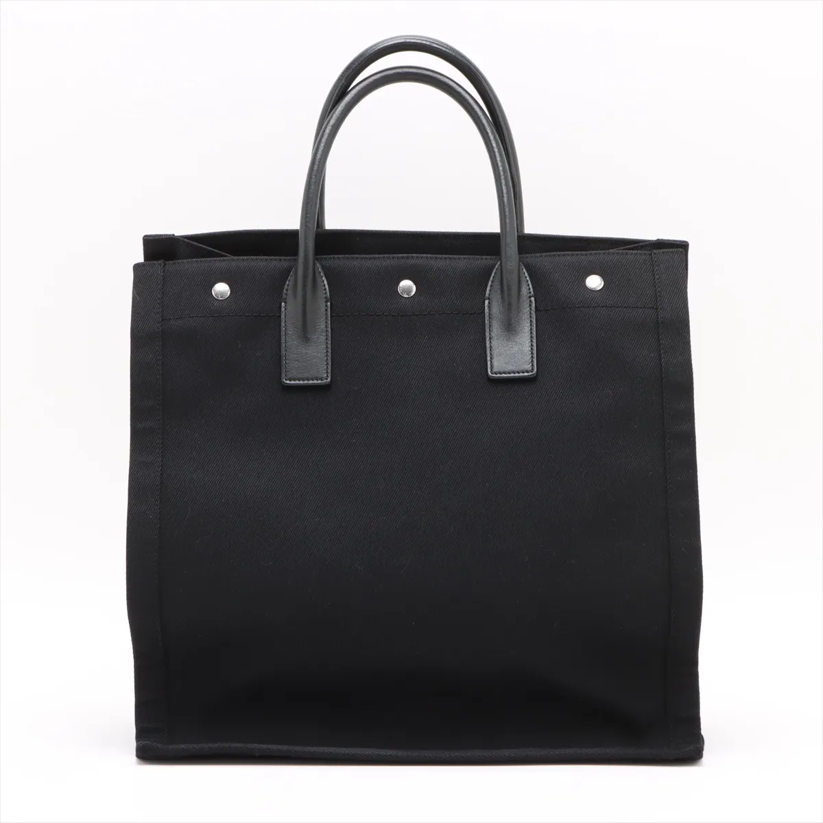 Rive Gauche Canvas x Leather Tote Bag Black 632539 — view 2