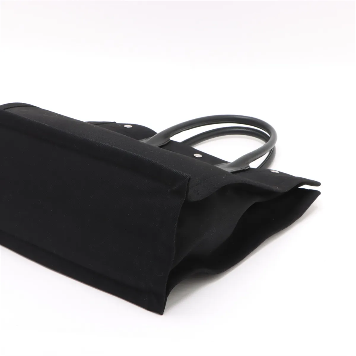 Rive Gauche Canvas x Leather Tote Bag Black 632539 — view 3