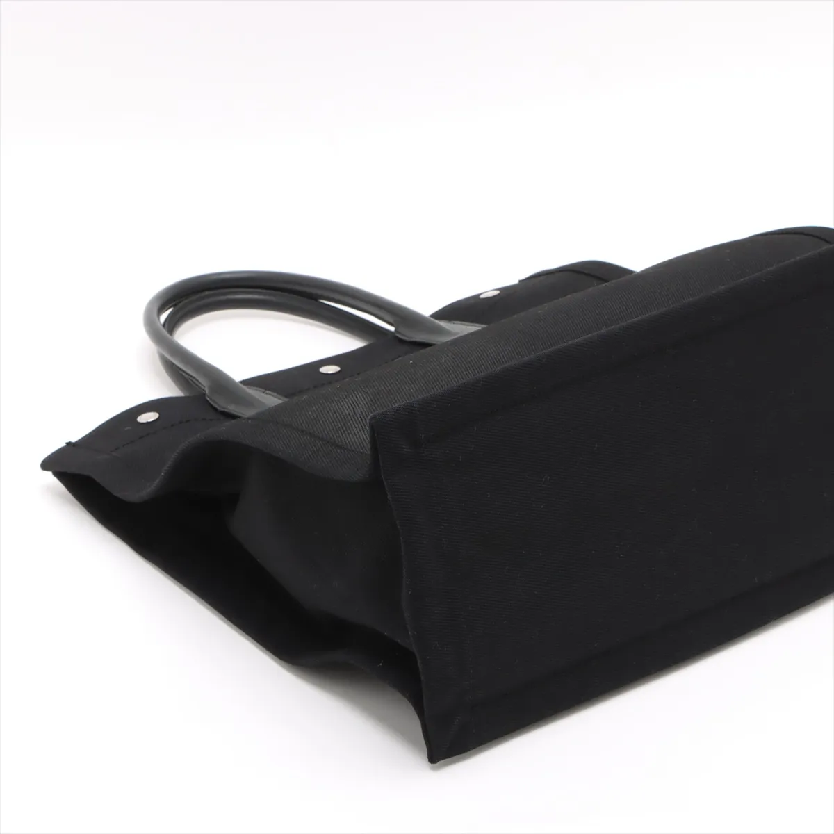 Rive Gauche Canvas x Leather Tote Bag Black 632539 — view 4