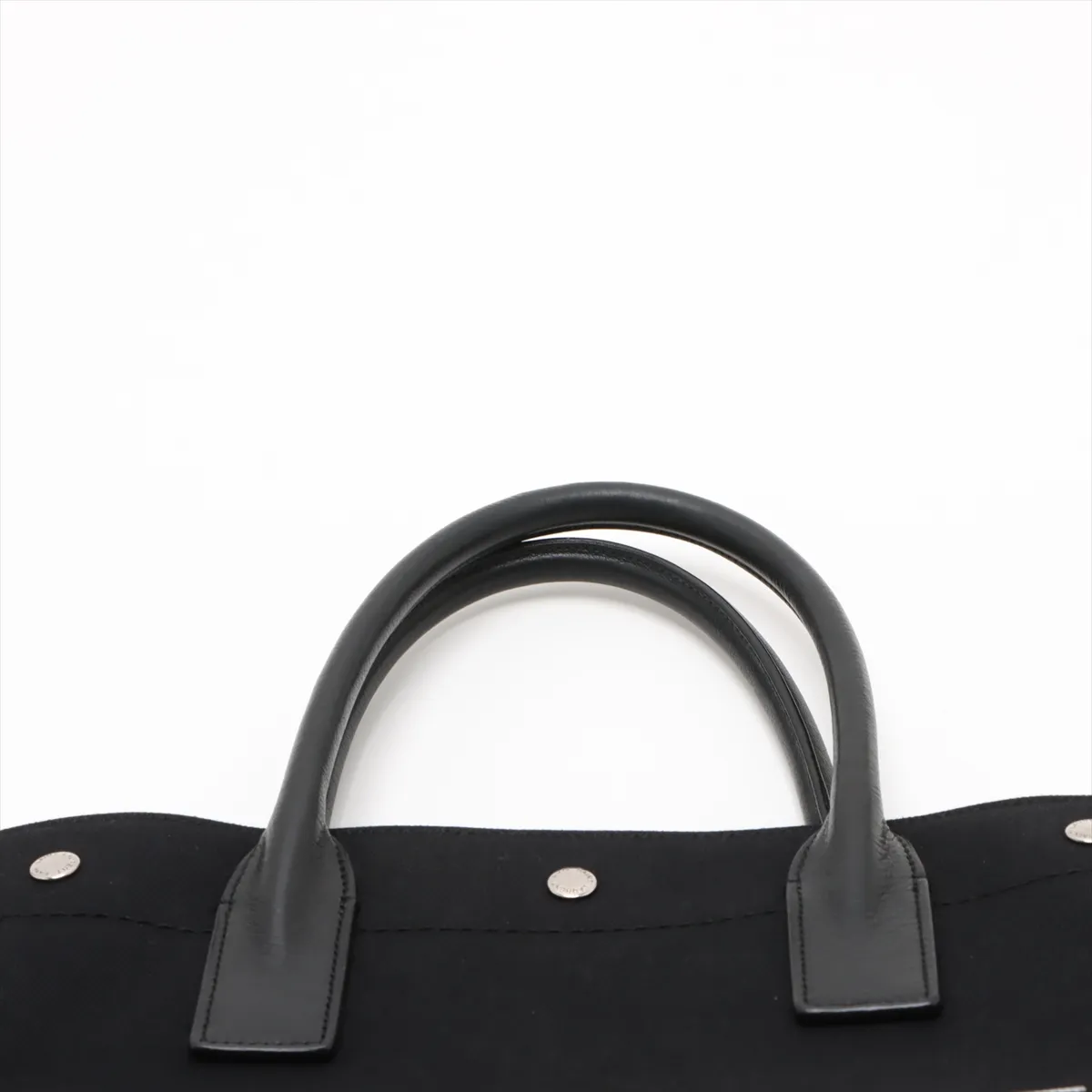 Rive Gauche Canvas x Leather Tote Bag Black 632539 — view 6