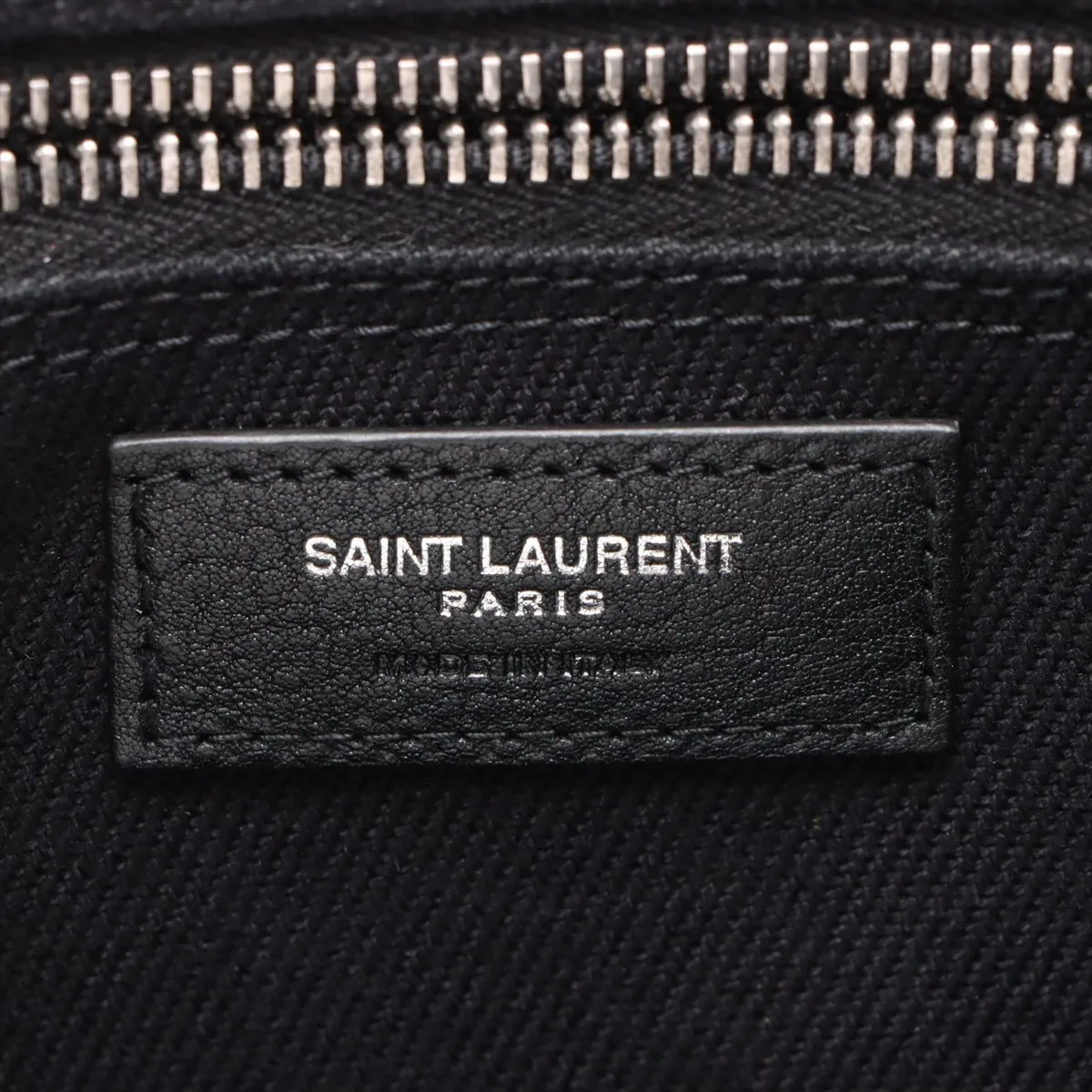 Rive Gauche Canvas x Leather Tote Bag Black 632539 — view 9