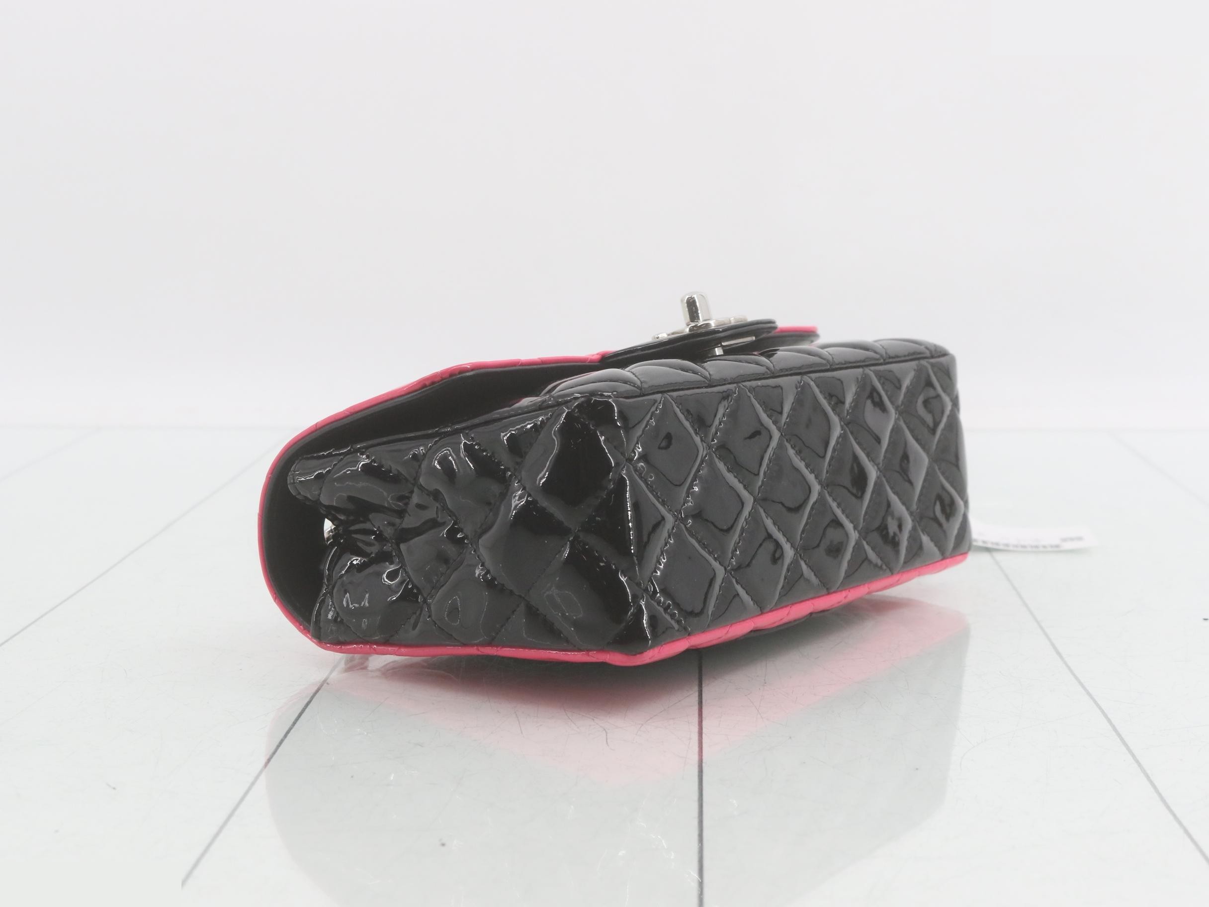 Two-tone enamel mini matelassé shoulder bag — view 5