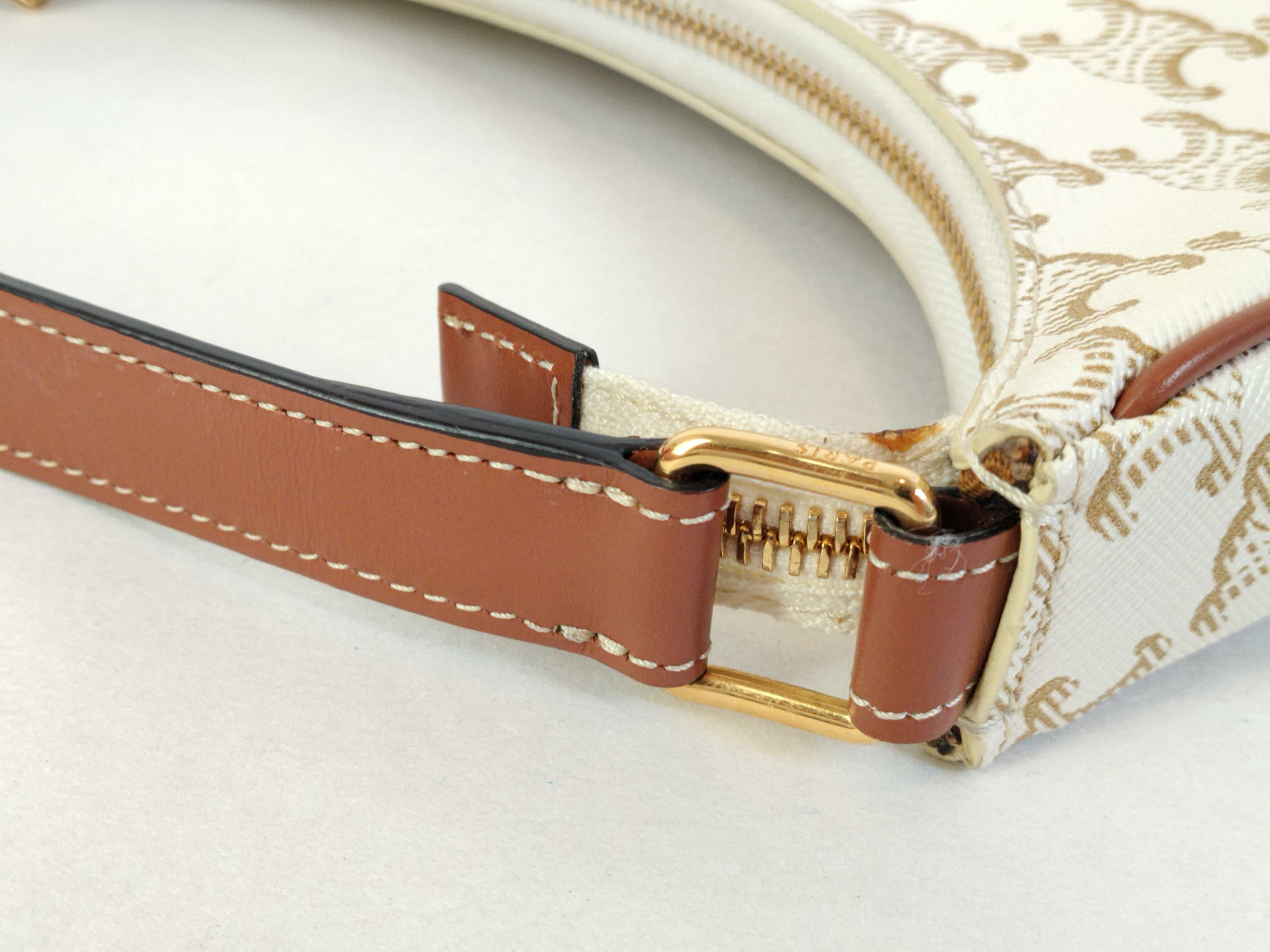 AVA Classic Triomphe Pattern Adjustable Shoulder Strap Calf Leather Shoulder Bag Underarm Bag Shoulder Bag — view 5