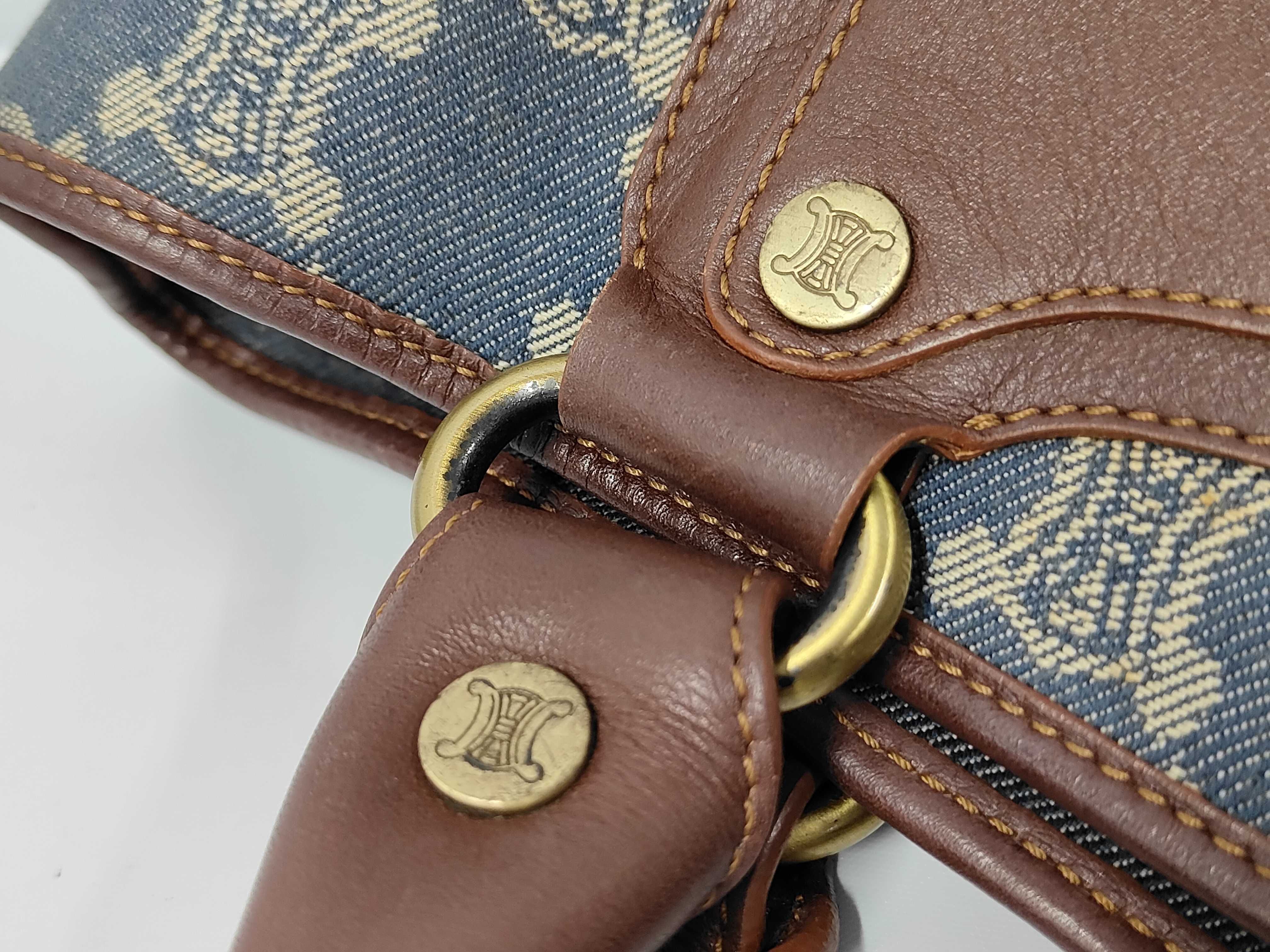 Denim Boogie Paris Macadam Leather Handbag with Gold Hardware, Dark Brown — view 6