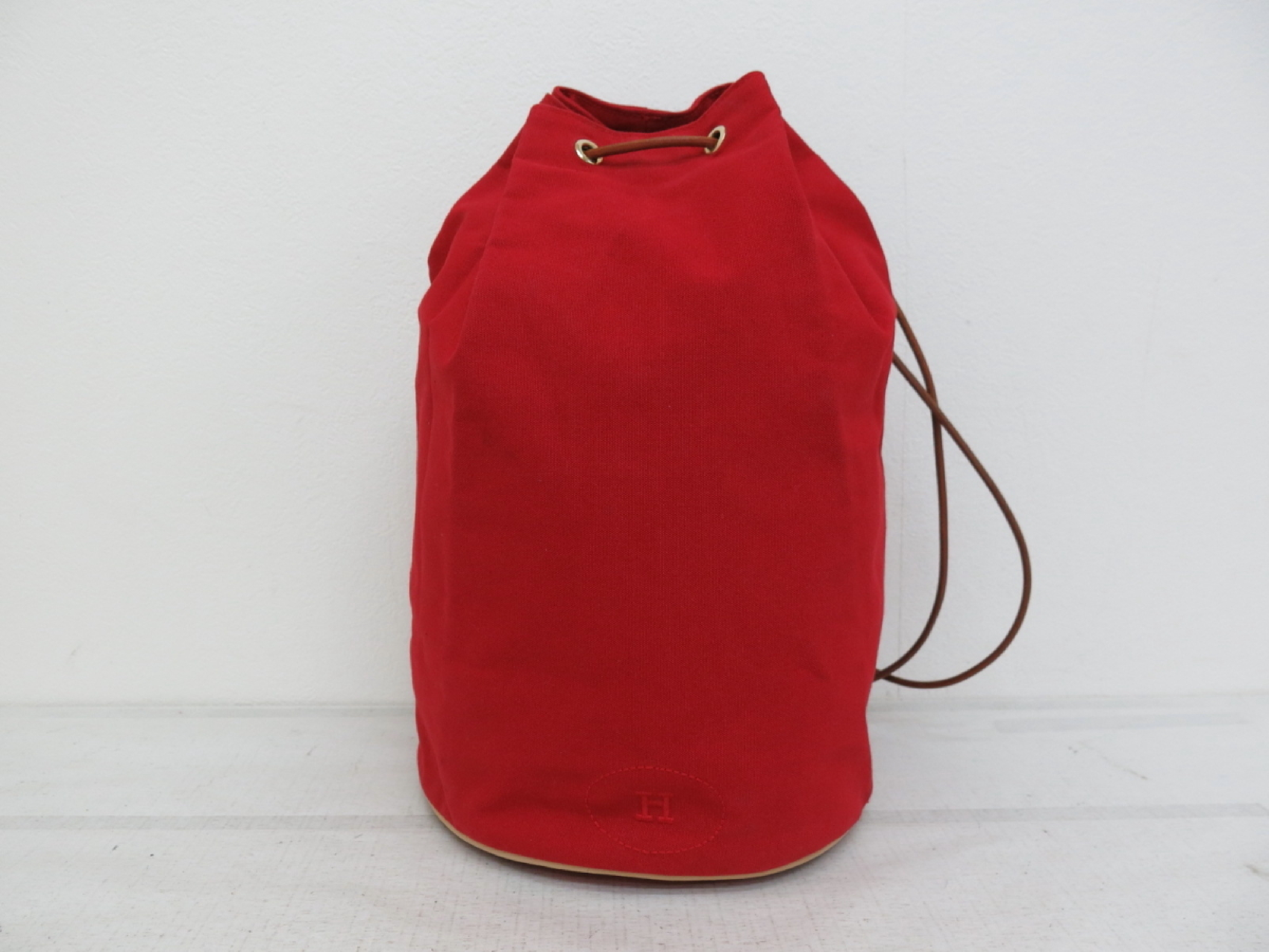 Canvas Calf Polochon Mimil Red Shoulder Bag