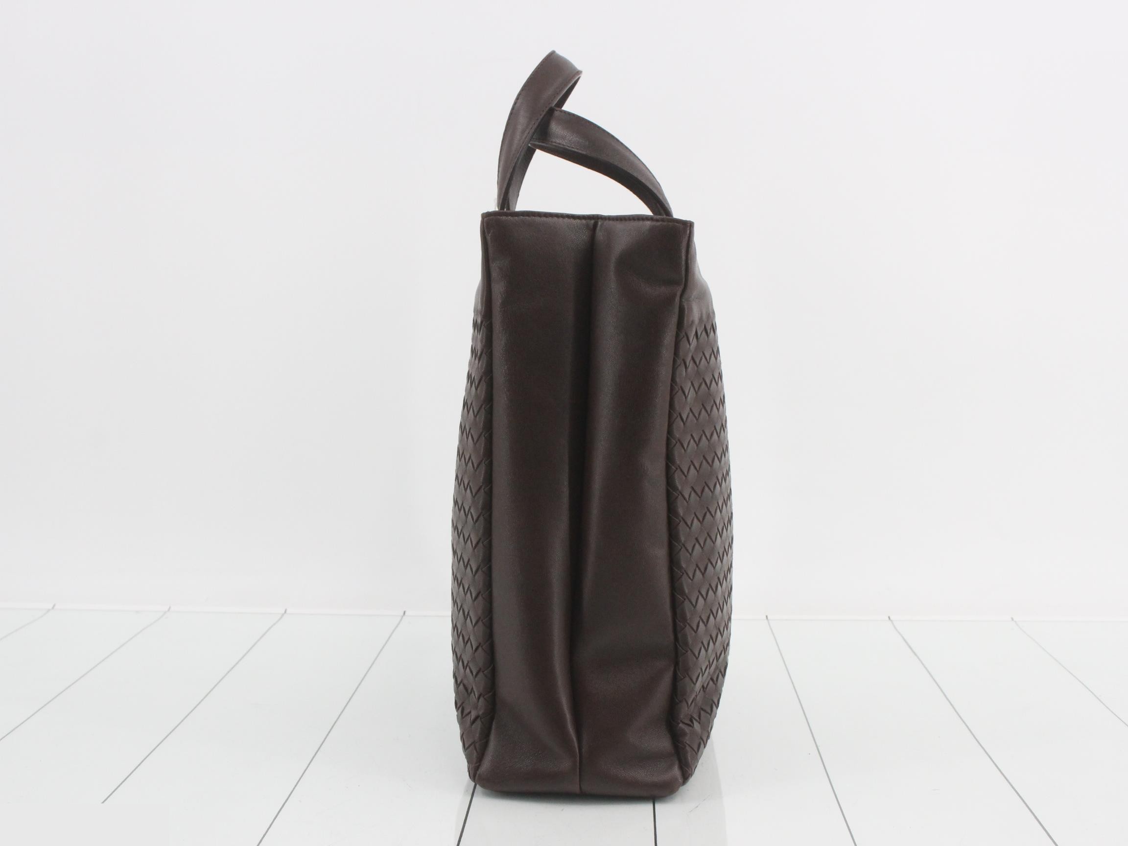Intrecciato tote bag, leather, brown — view 3