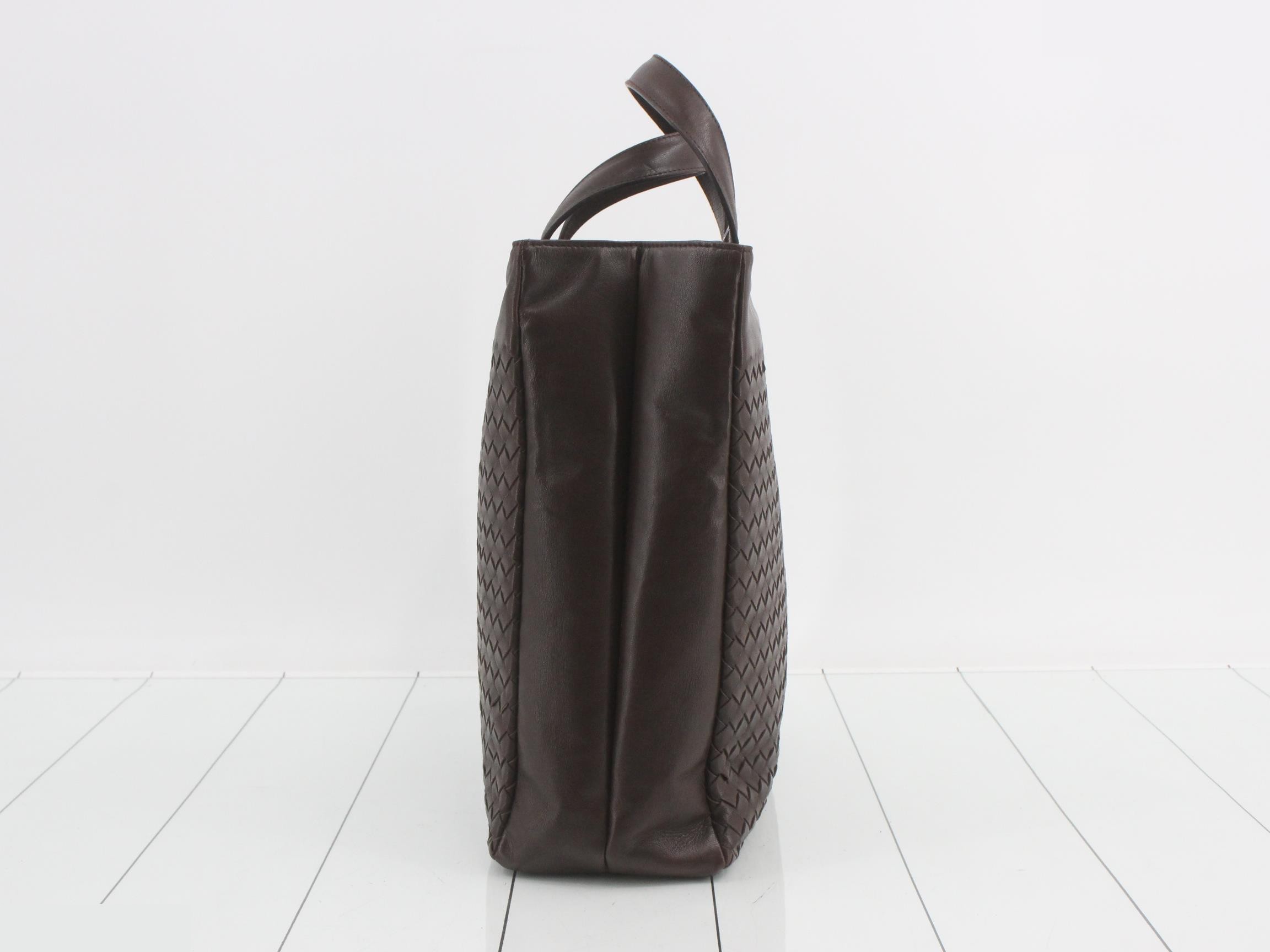 Intrecciato tote bag, leather, brown — view 4
