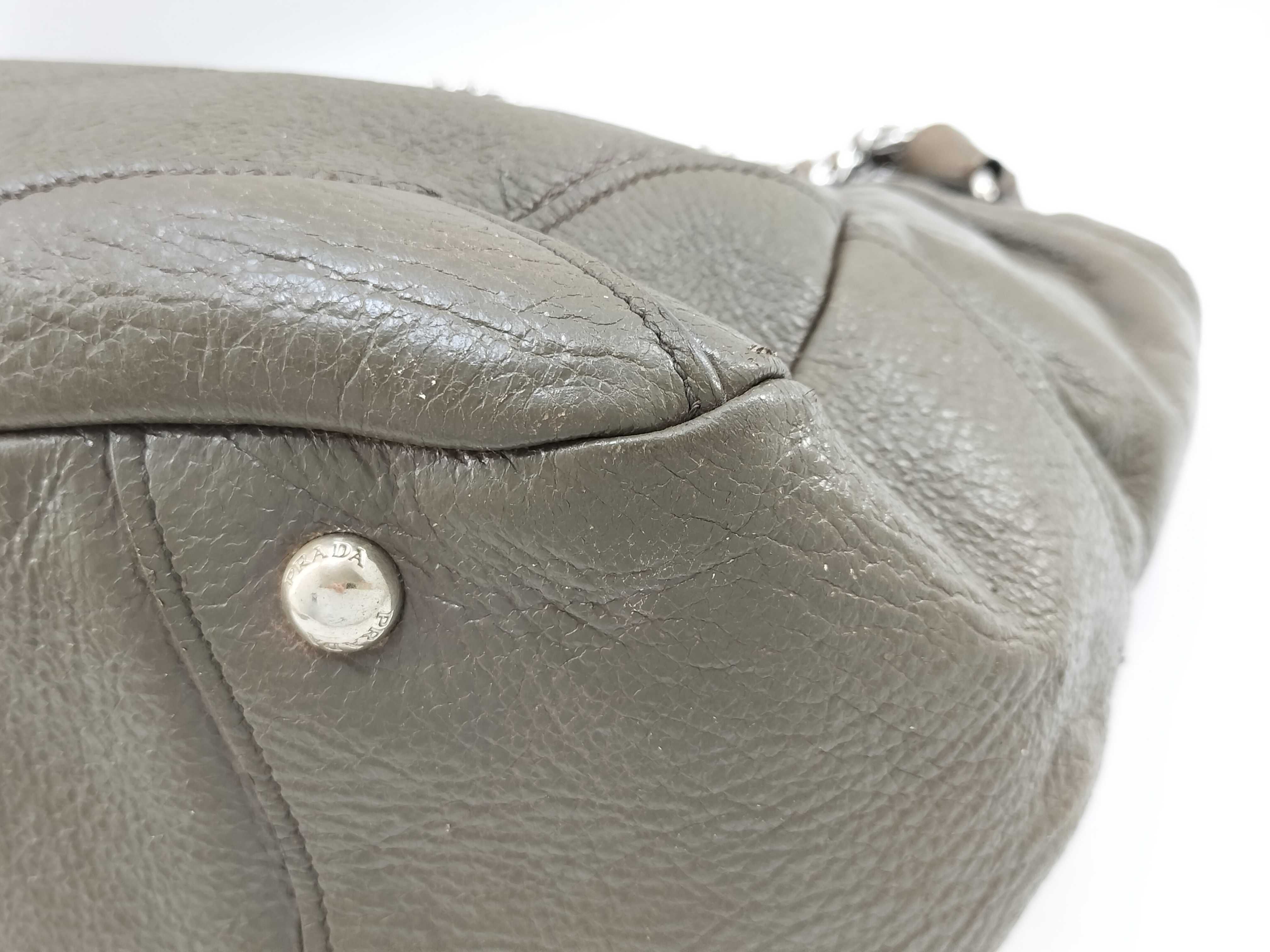 Cervone Leather Chain Tote Shoulder Bag Khaki BR3811 Handbag — view 7