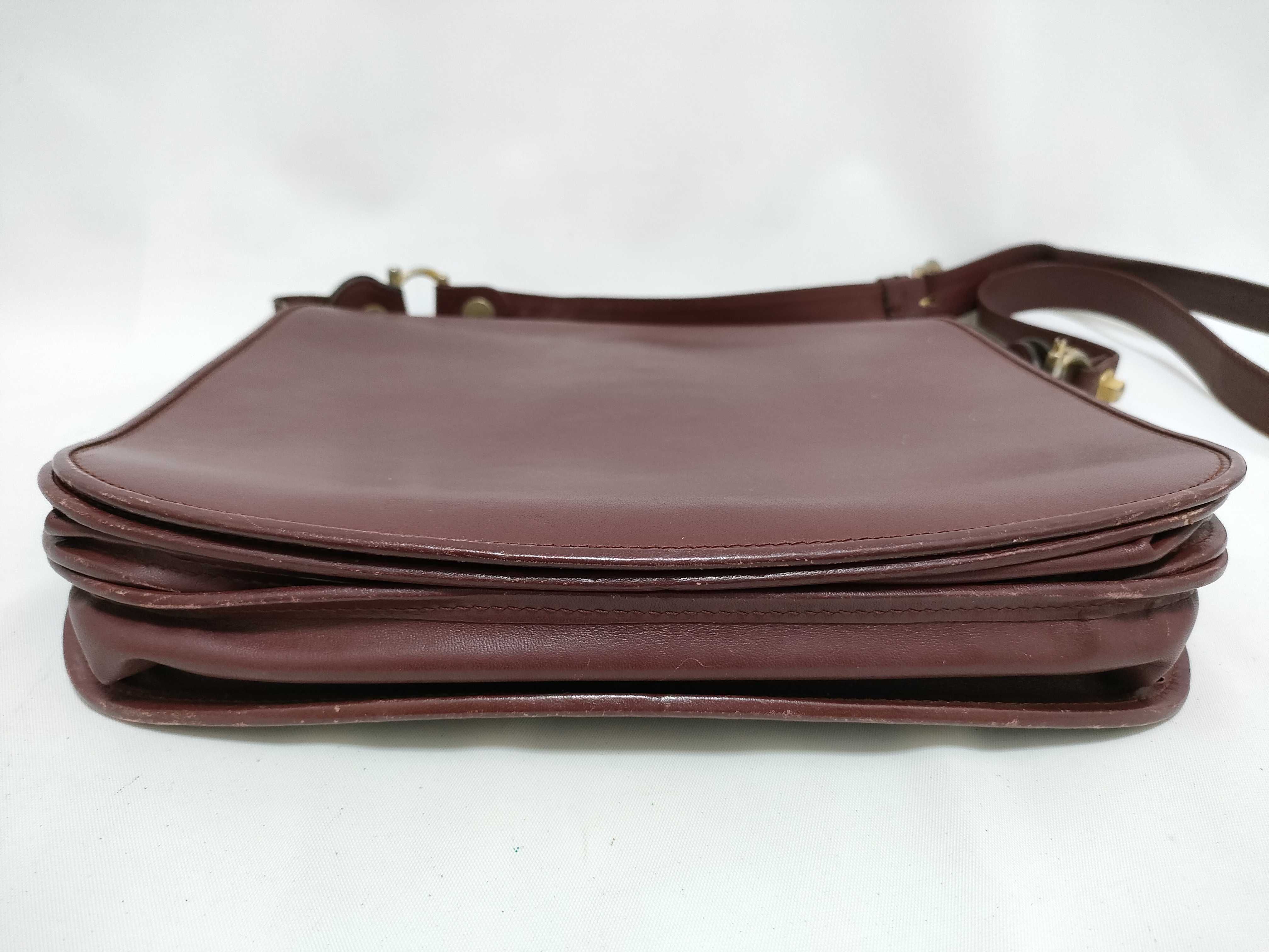 Must Line Leather Crossbody Shoulder Bag for Women, Bordeaux Color — view 7