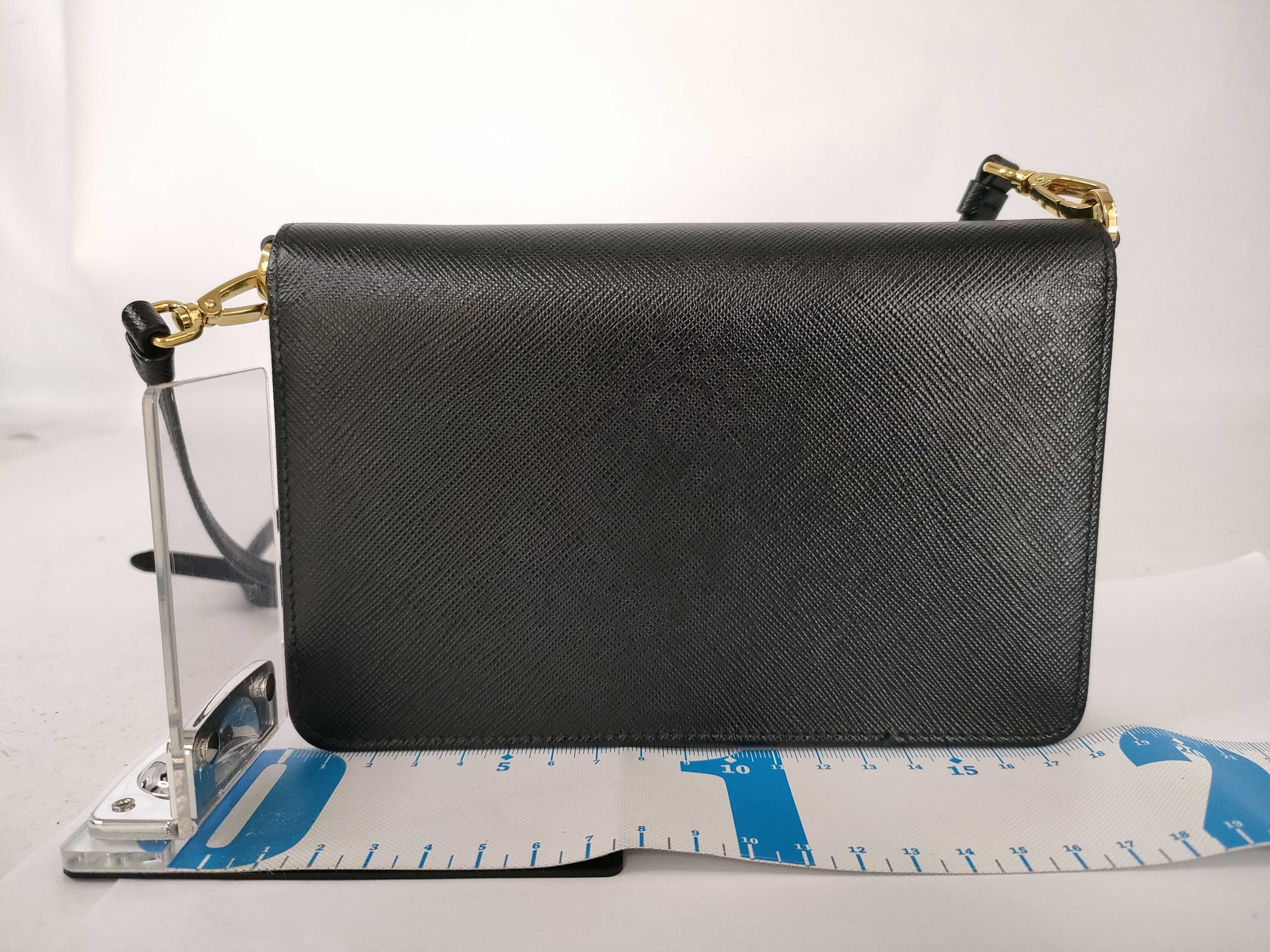 Saffiano Leather Black Shoulder Bag (VO8038) Shoulder Bag — view 2
