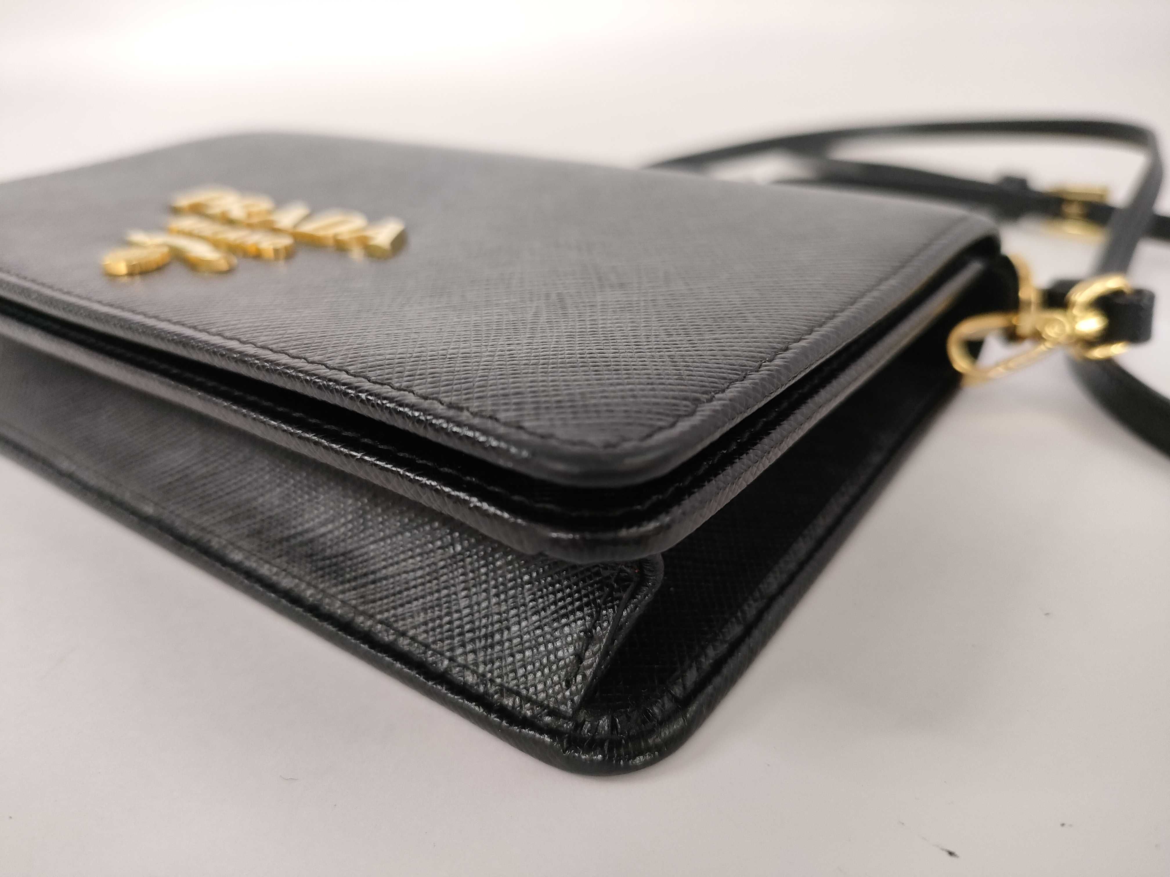 Saffiano Leather Black Shoulder Bag (VO8038) Shoulder Bag — view 6