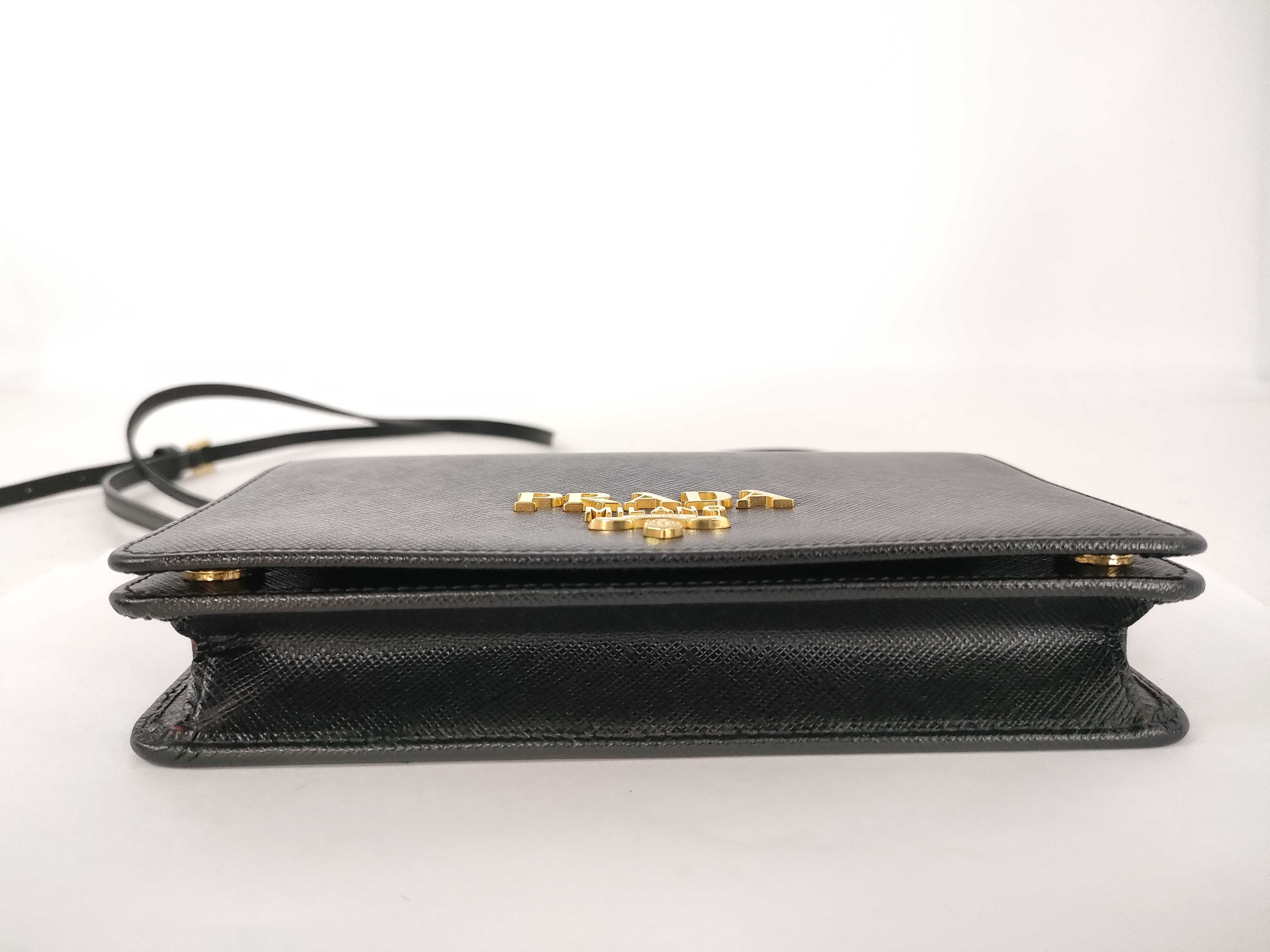 Saffiano Leather Black Shoulder Bag (VO8038) Shoulder Bag — view 7