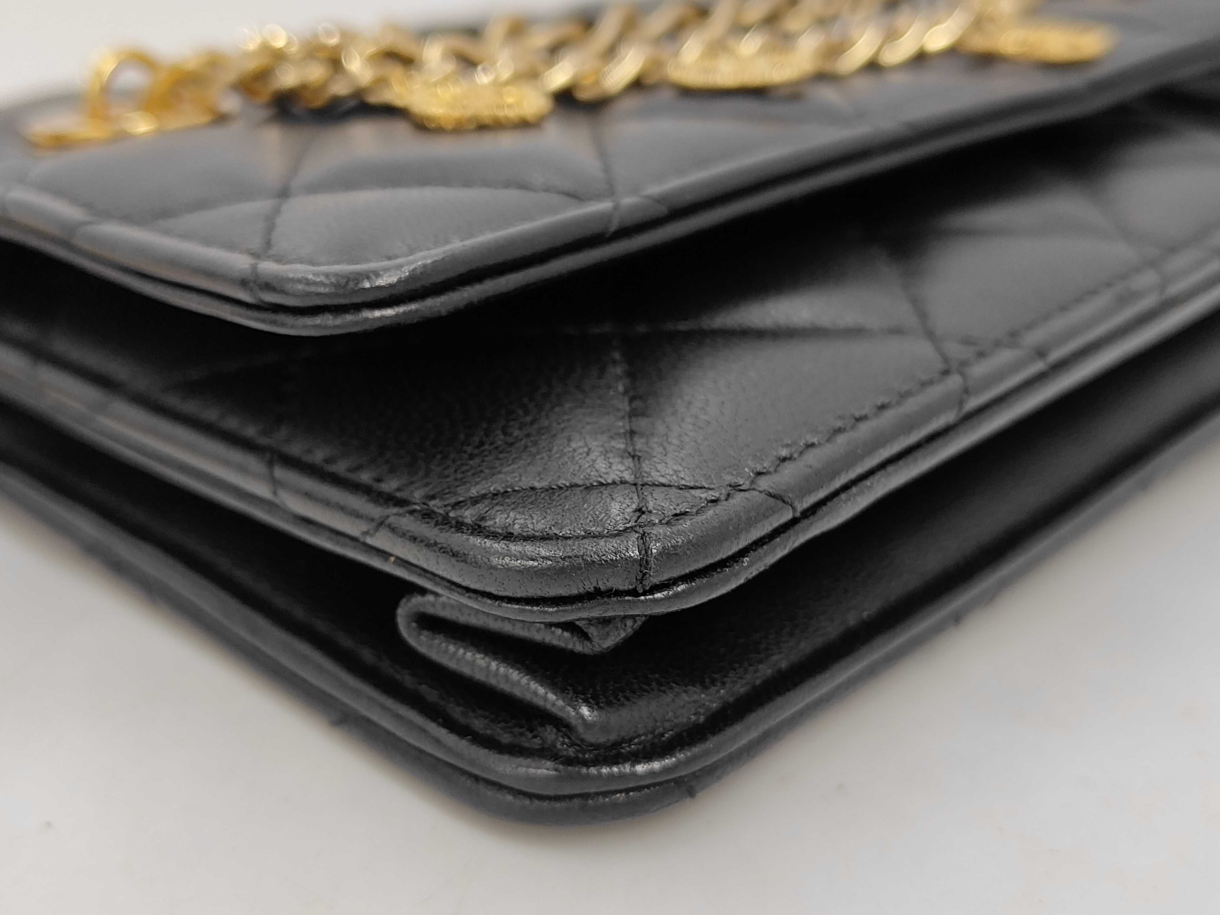 Matelassé Chain Shoulder Bag with Charm — view 5