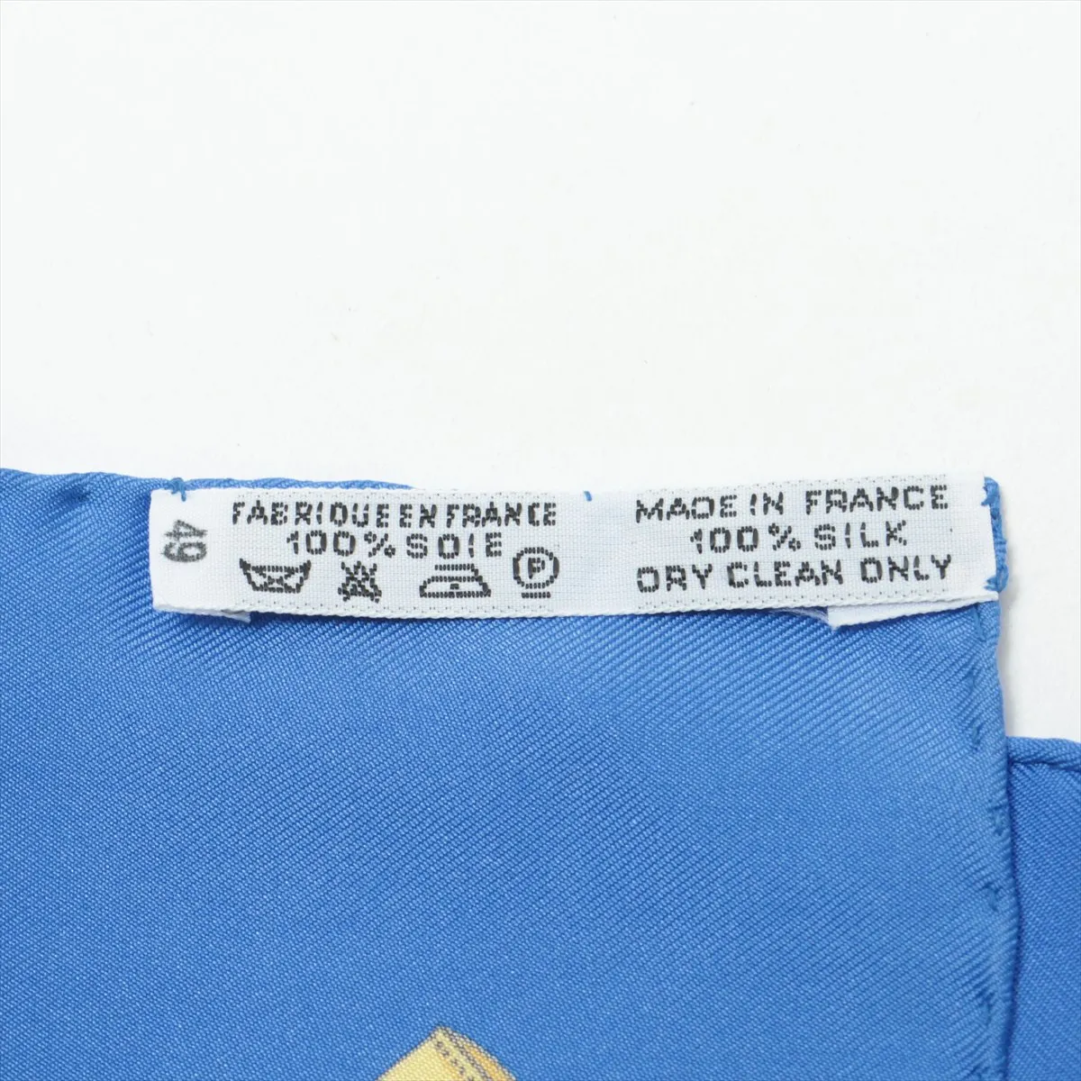 Carre 45 Eperon d'Or Golden Spur Scarf Silk Blue — view 7