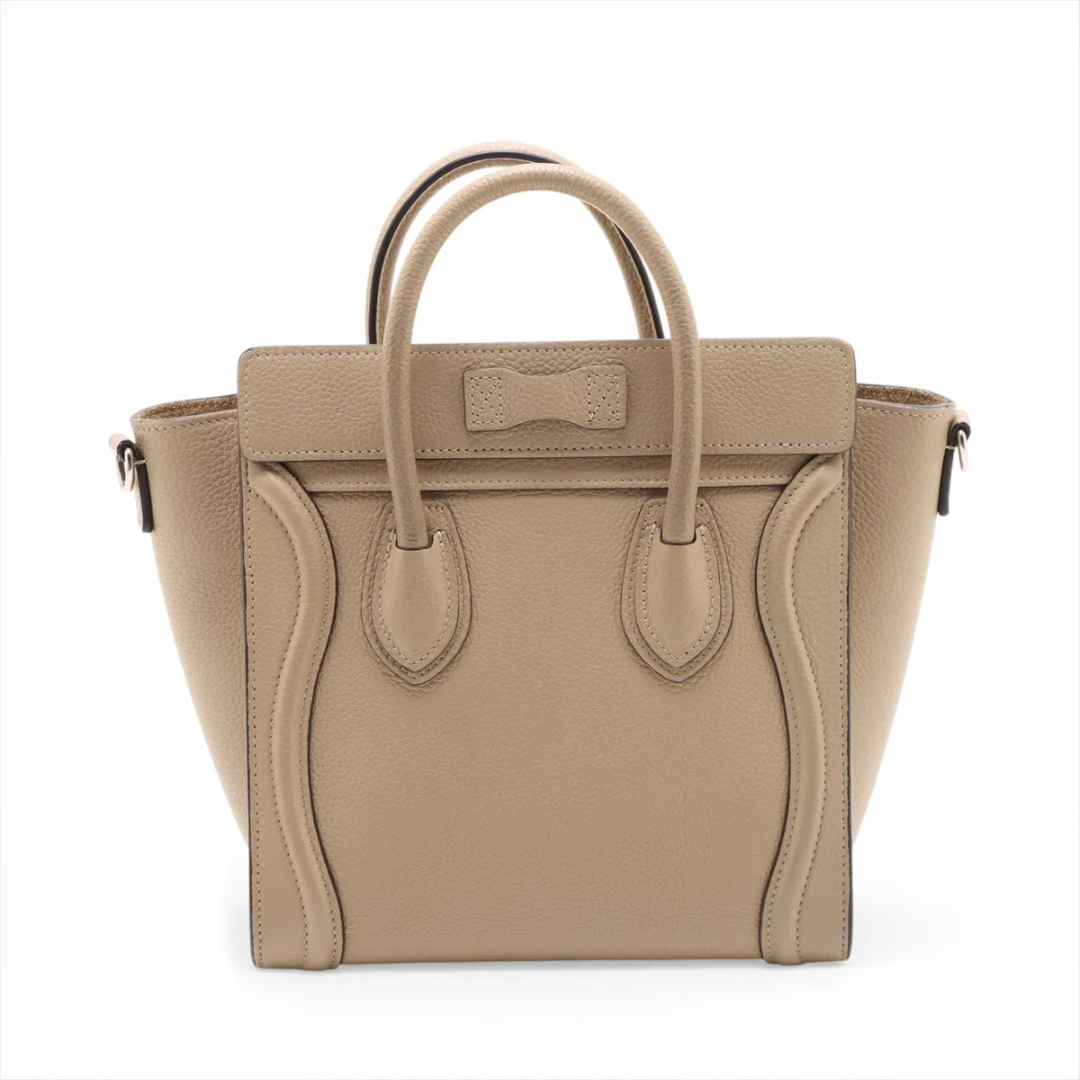 Luggage Nano Shopper Leather 2-Way Handbag, Beige — view 2