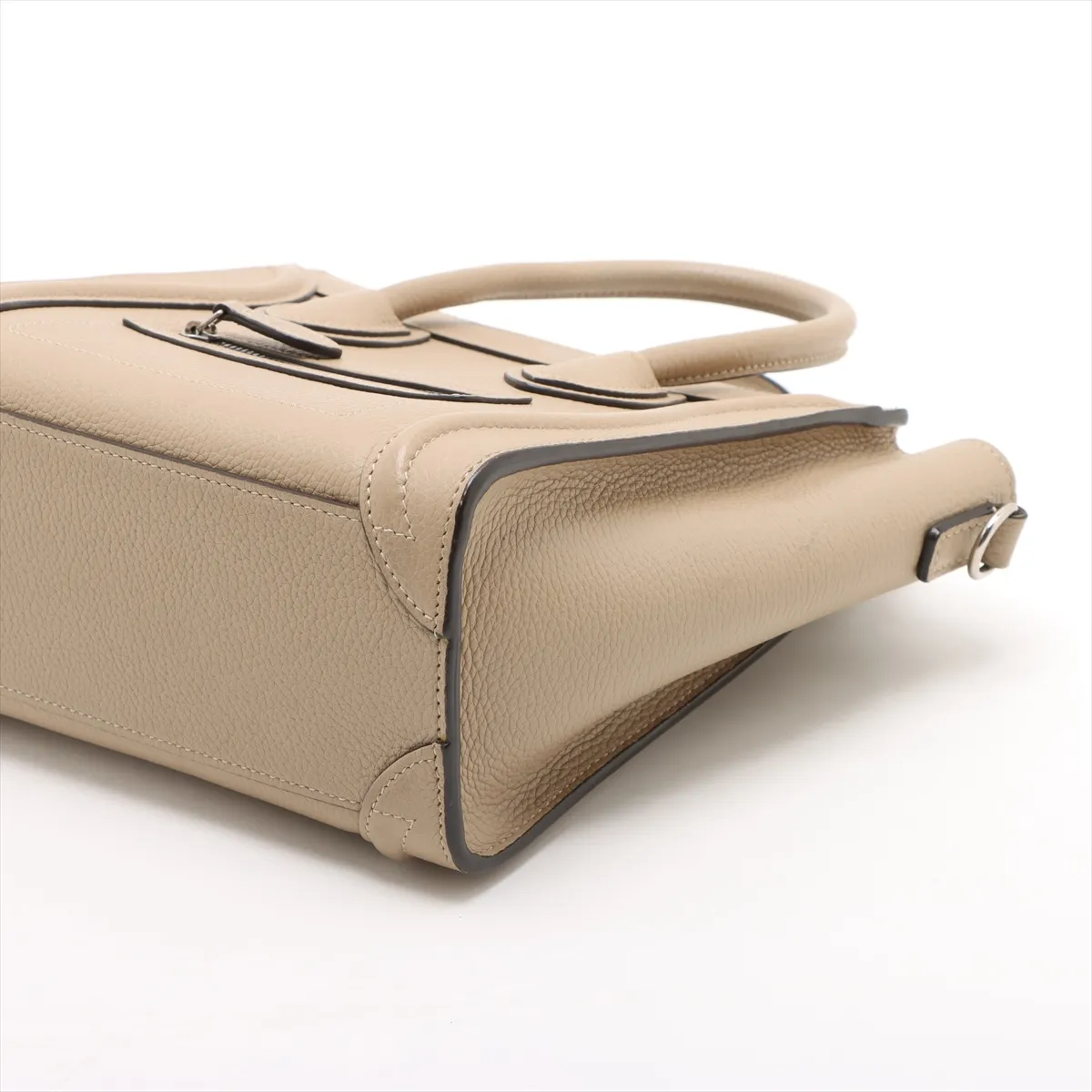 Luggage Nano Shopper Leather 2-Way Handbag, Beige — view 3