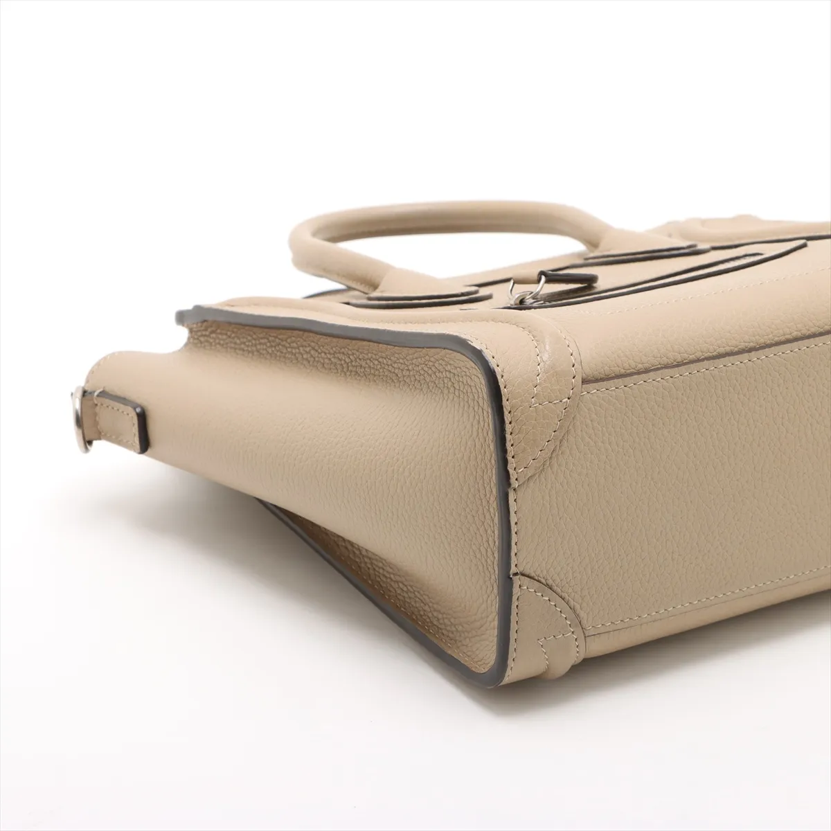 Luggage Nano Shopper Leather 2-Way Handbag, Beige — view 4