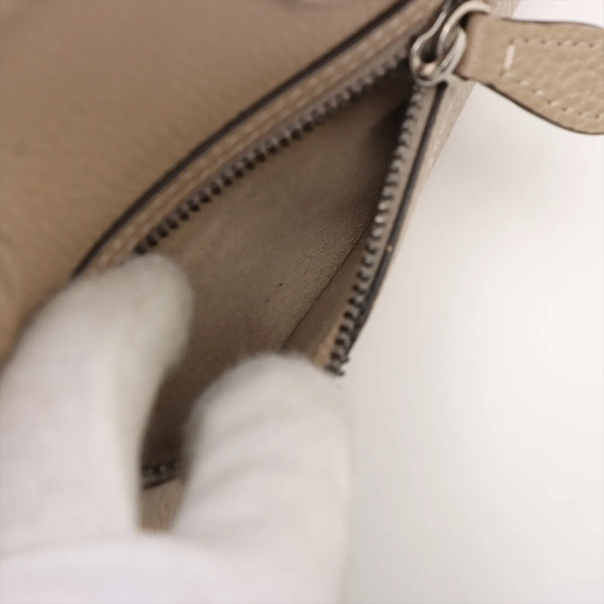 Luggage Nano Shopper Leather 2-Way Handbag, Beige — view 10