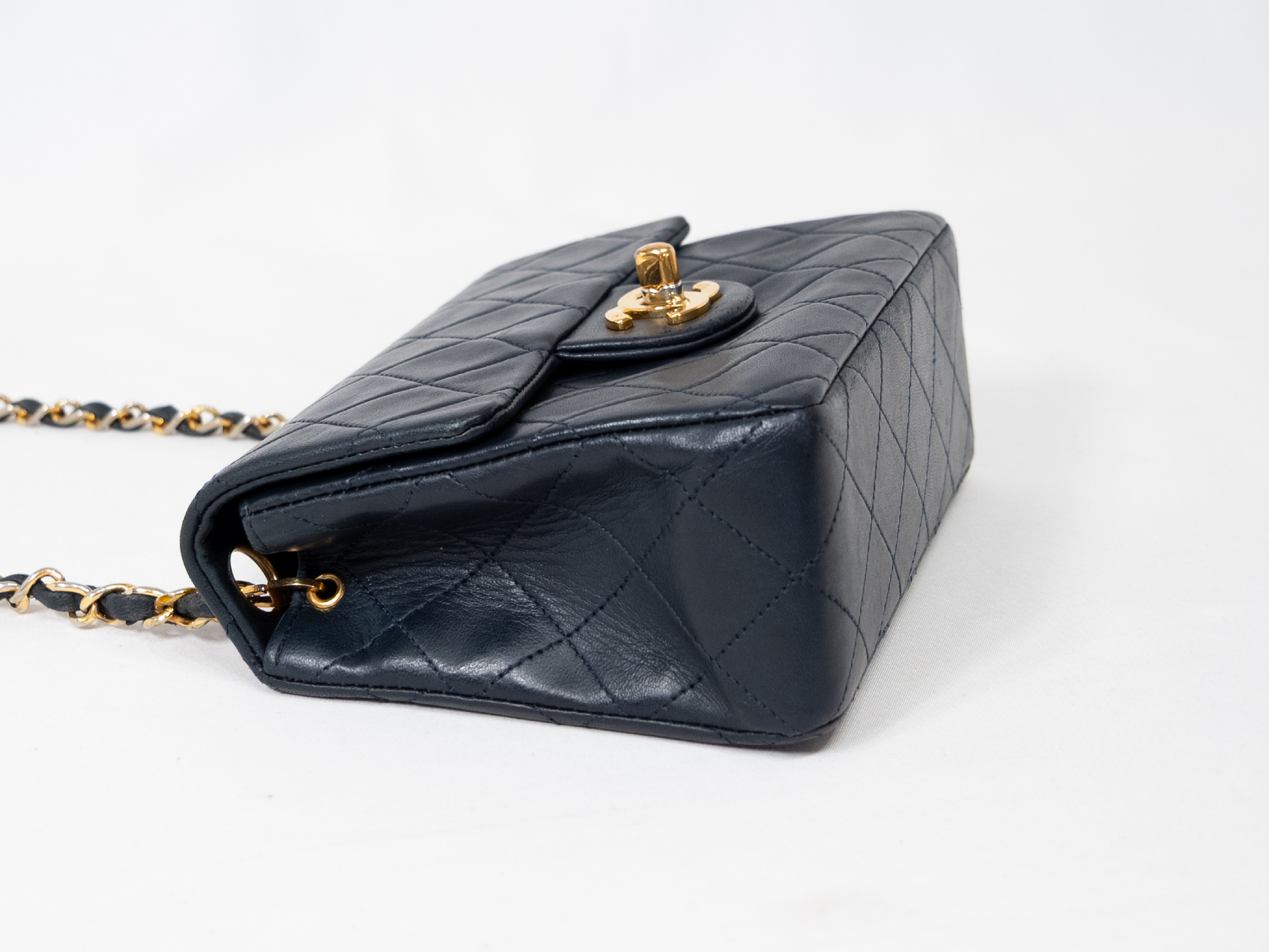 Mini Matelassé Navy Seal Lambskin Shoulder Bag — view 4