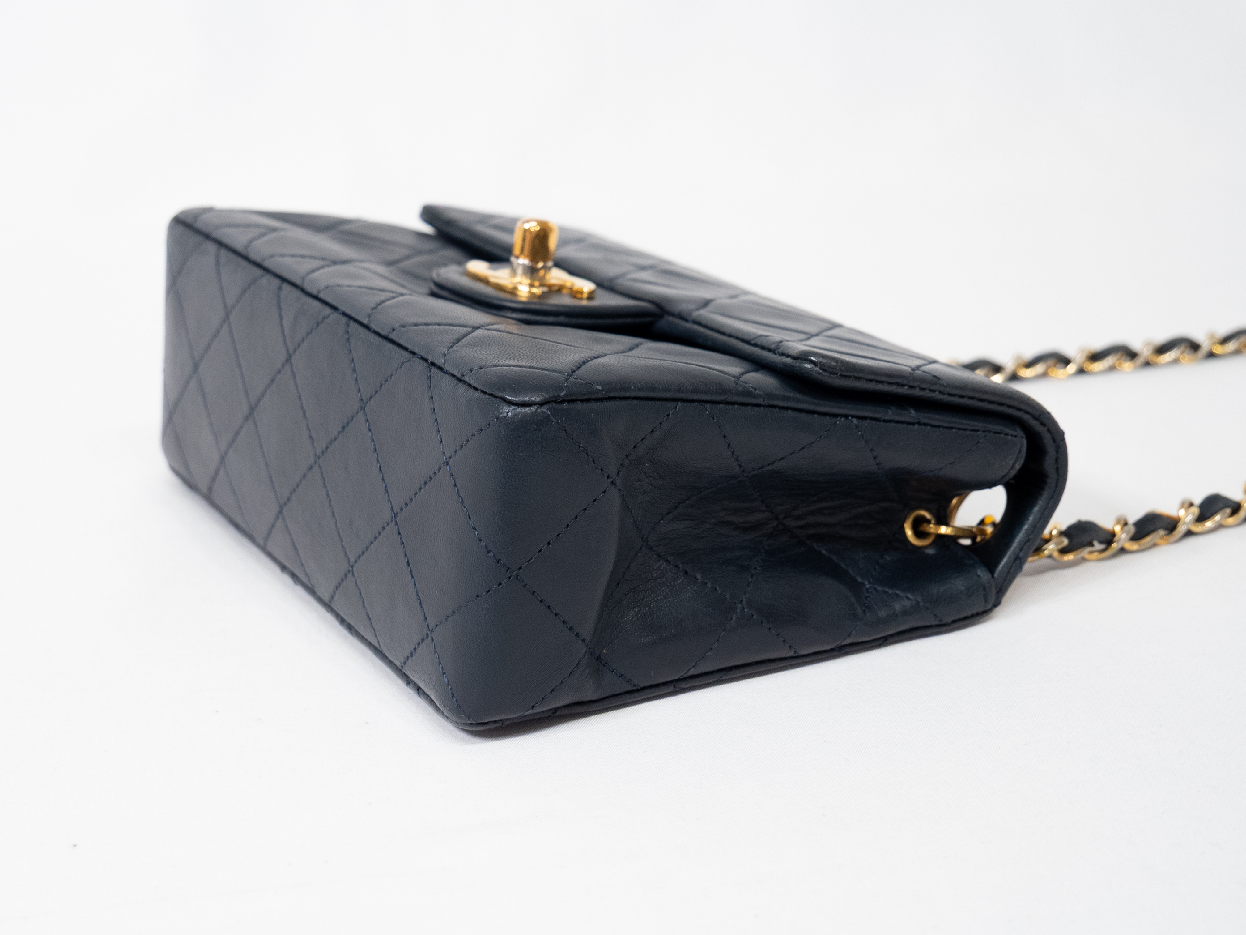 Mini Matelassé Navy Seal Lambskin Shoulder Bag — view 5