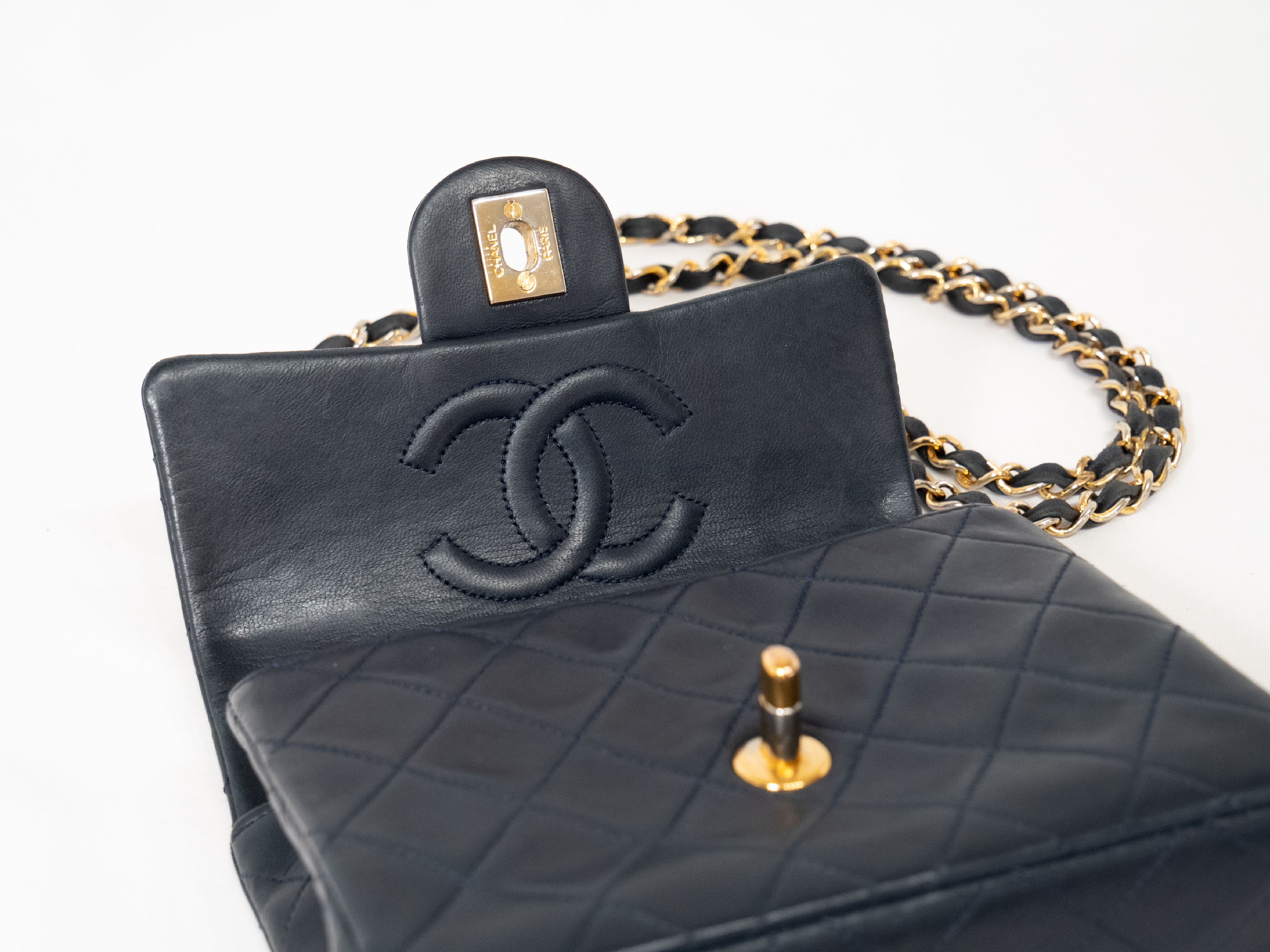 Mini Matelassé Navy Seal Lambskin Shoulder Bag — view 6