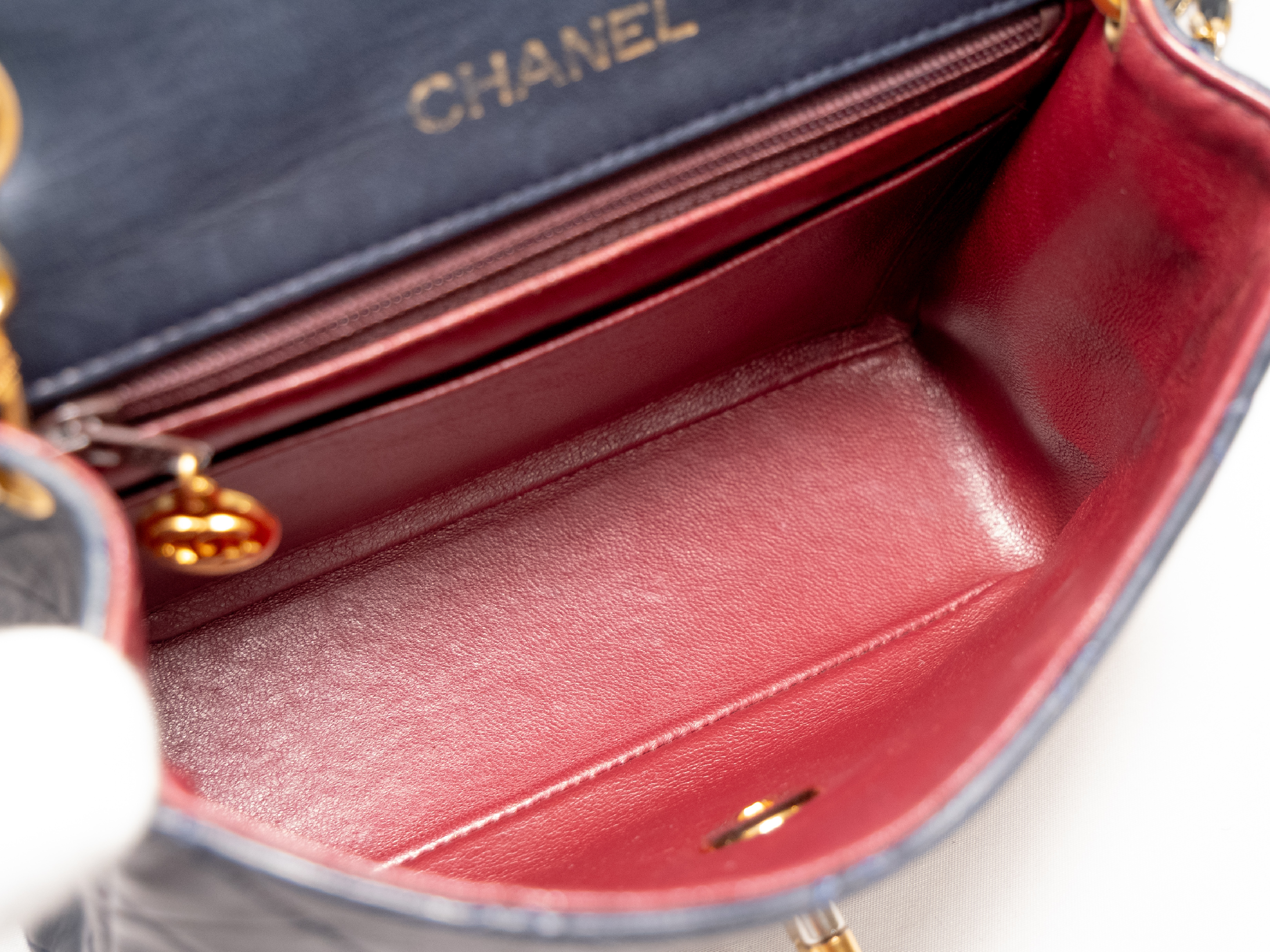 Mini Matelassé Navy Seal Lambskin Shoulder Bag — view 7