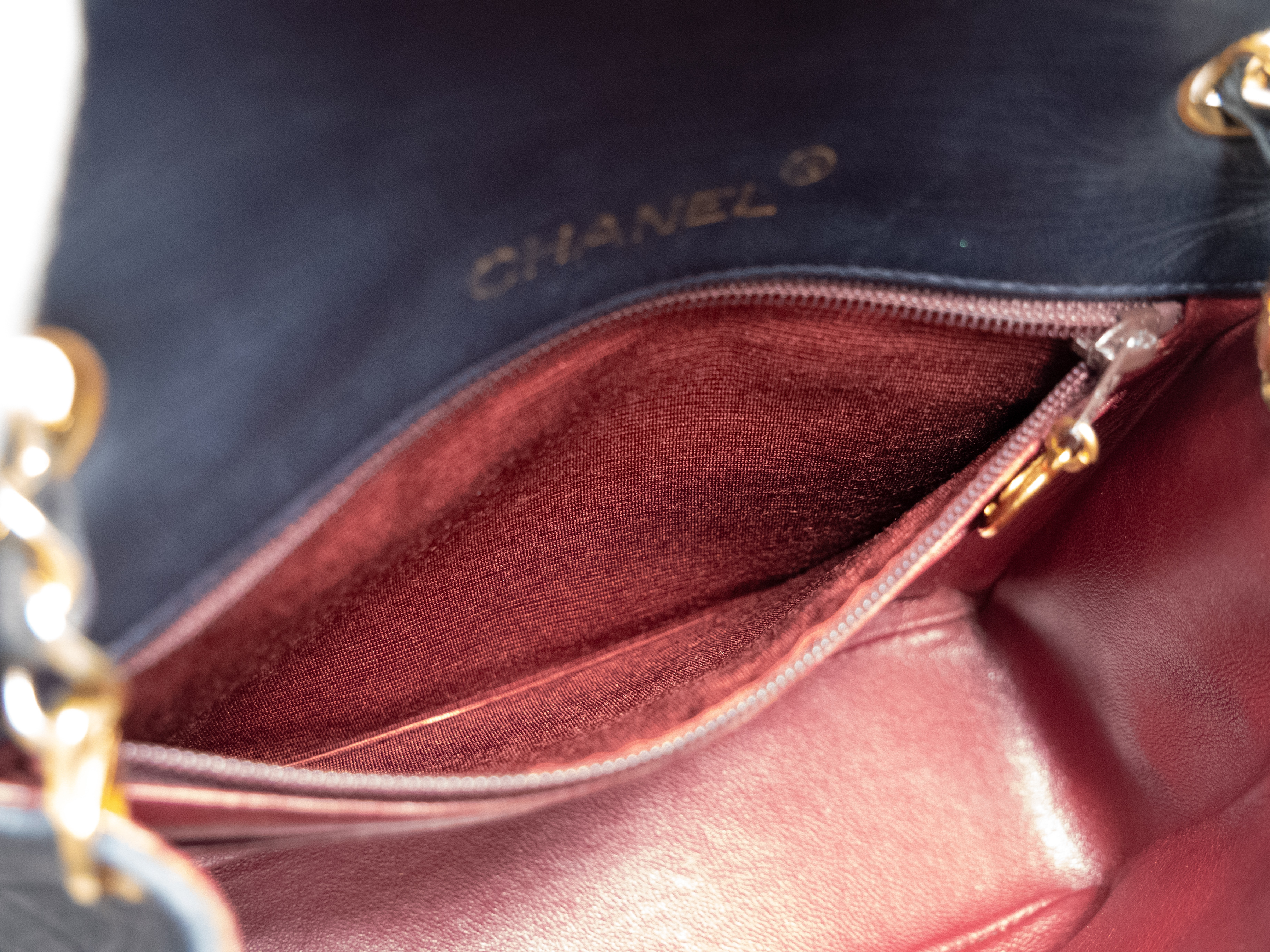 Mini Matelassé Navy Seal Lambskin Shoulder Bag — view 9