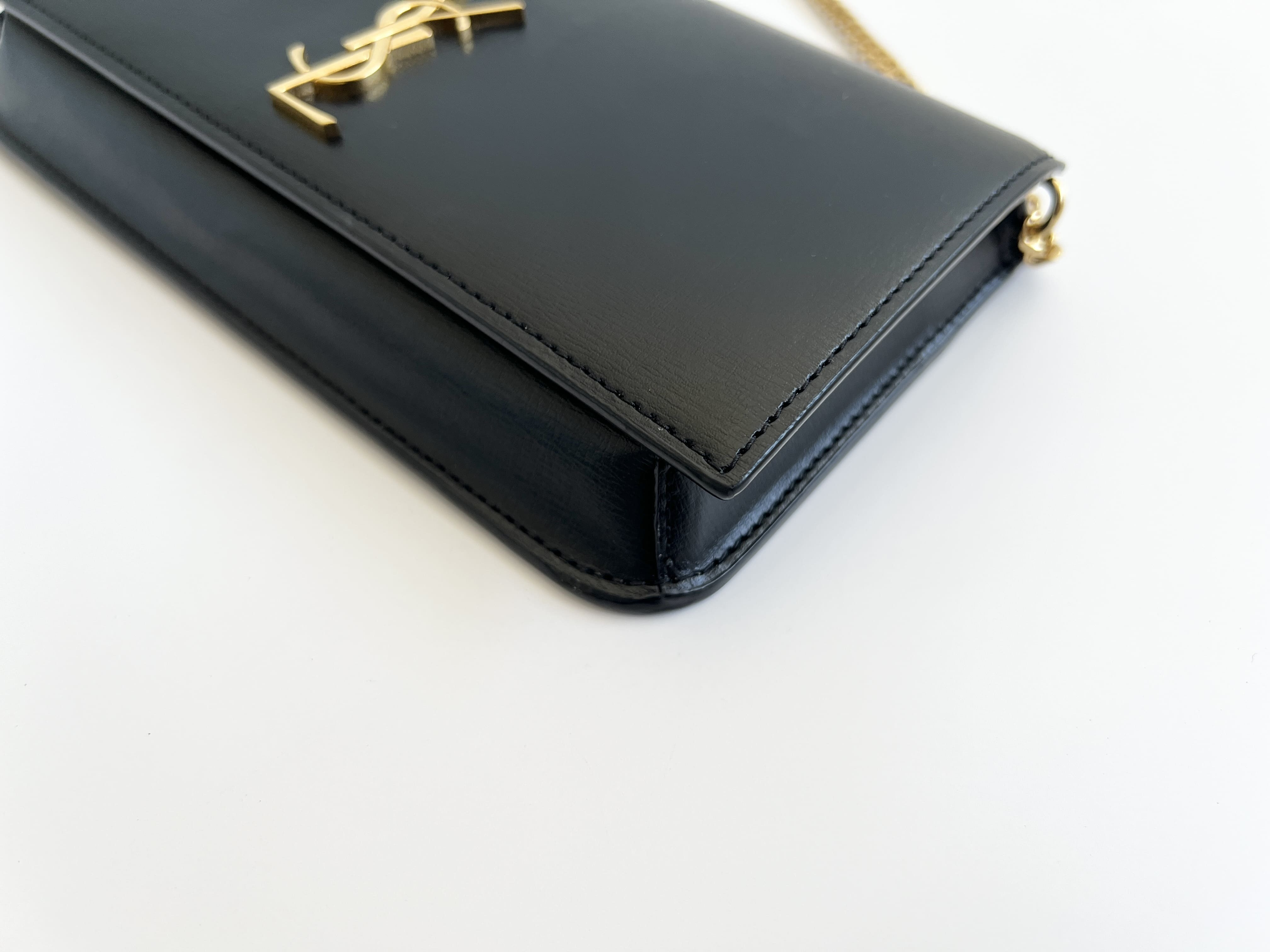 Cassandra Logo Leather Chain Shoulder Bag — view 11