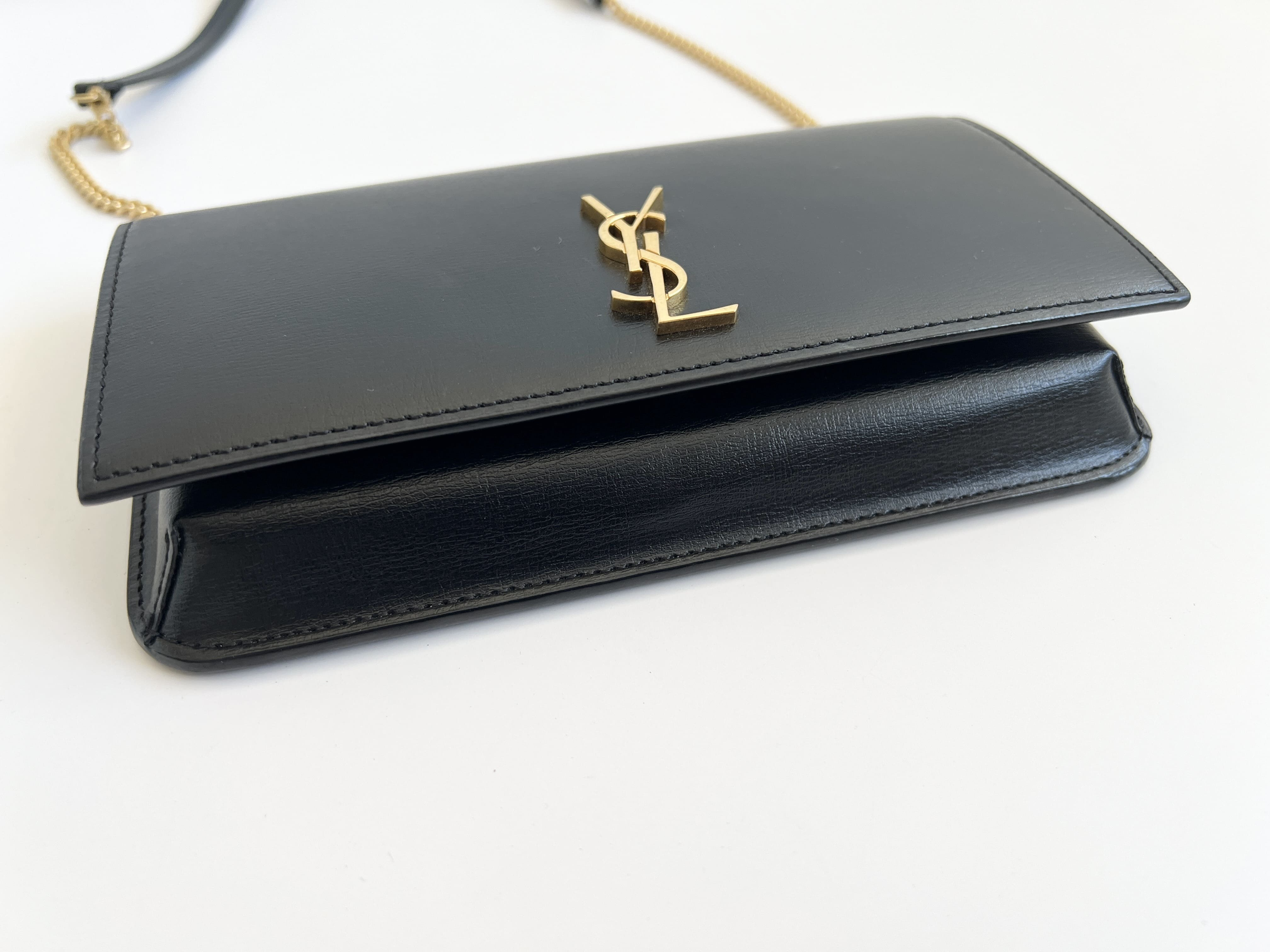 Cassandra Logo Leather Chain Shoulder Bag — view 14