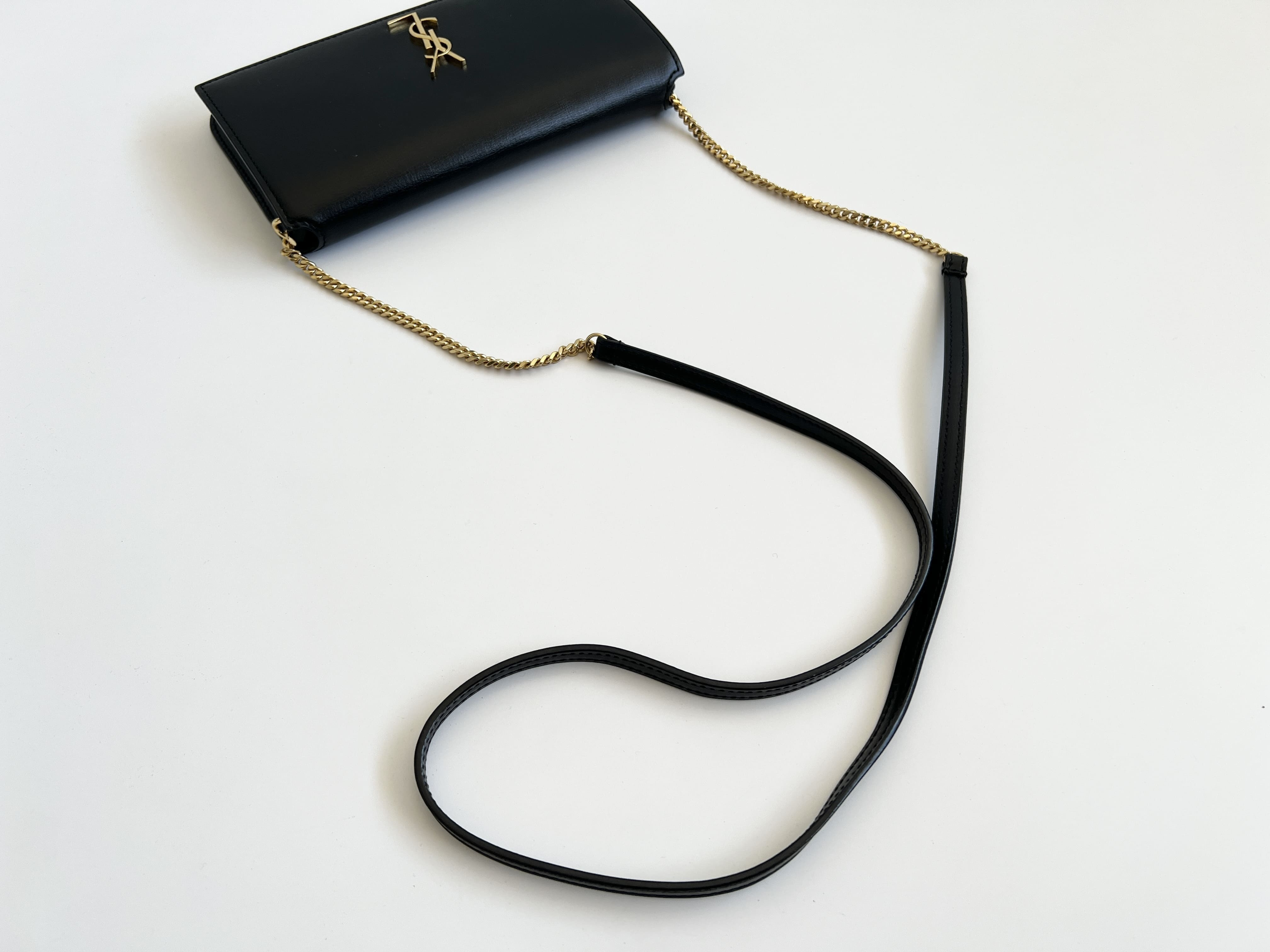 Cassandra Logo Leather Chain Shoulder Bag — view 4