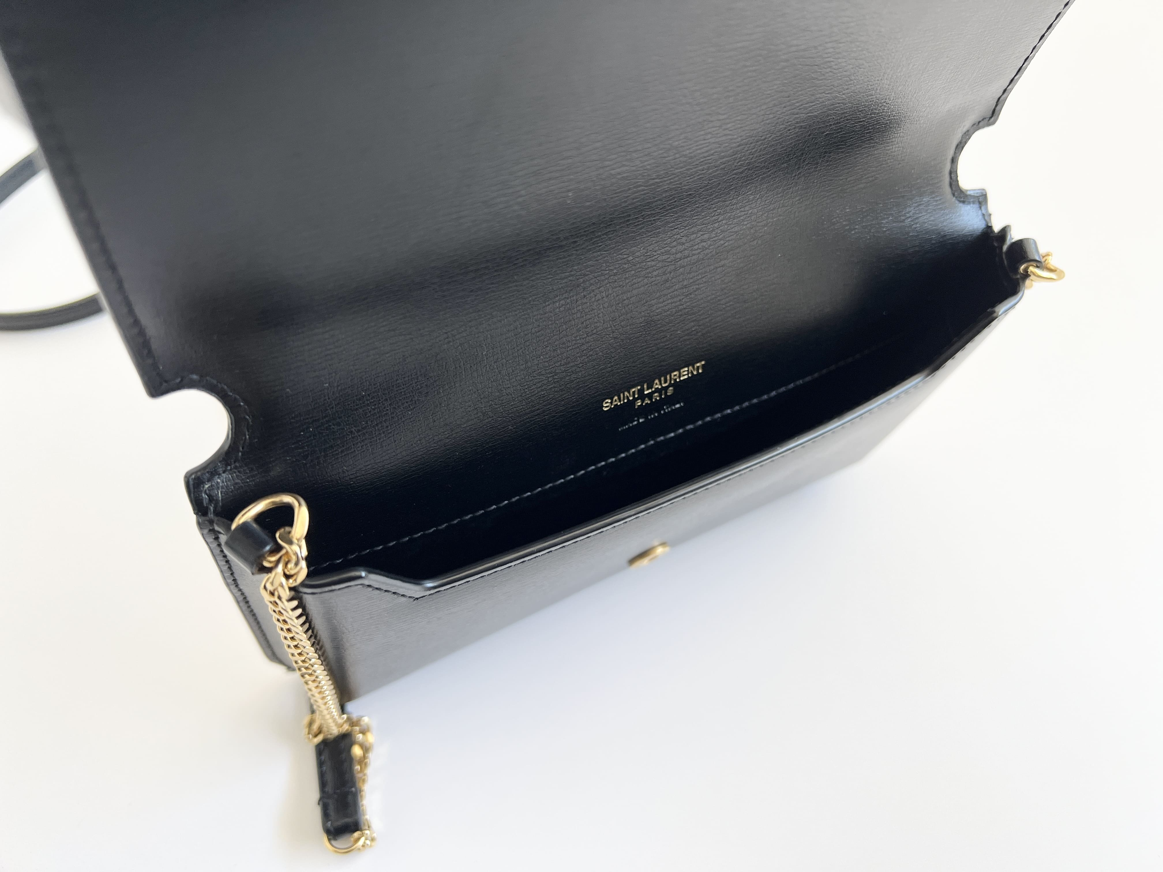 Cassandra Logo Leather Chain Shoulder Bag — view 5