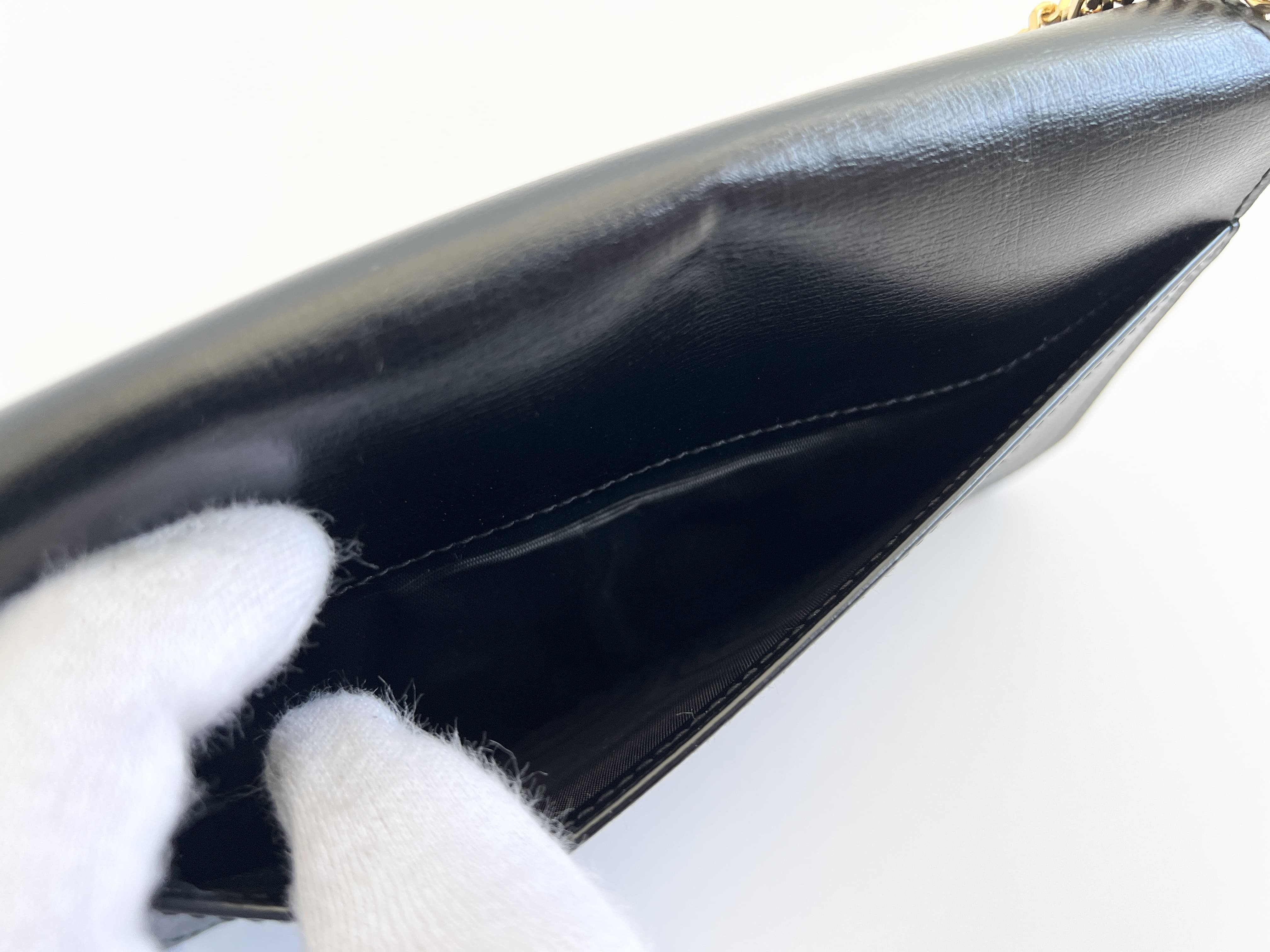 Cassandra Logo Leather Chain Shoulder Bag — view 9