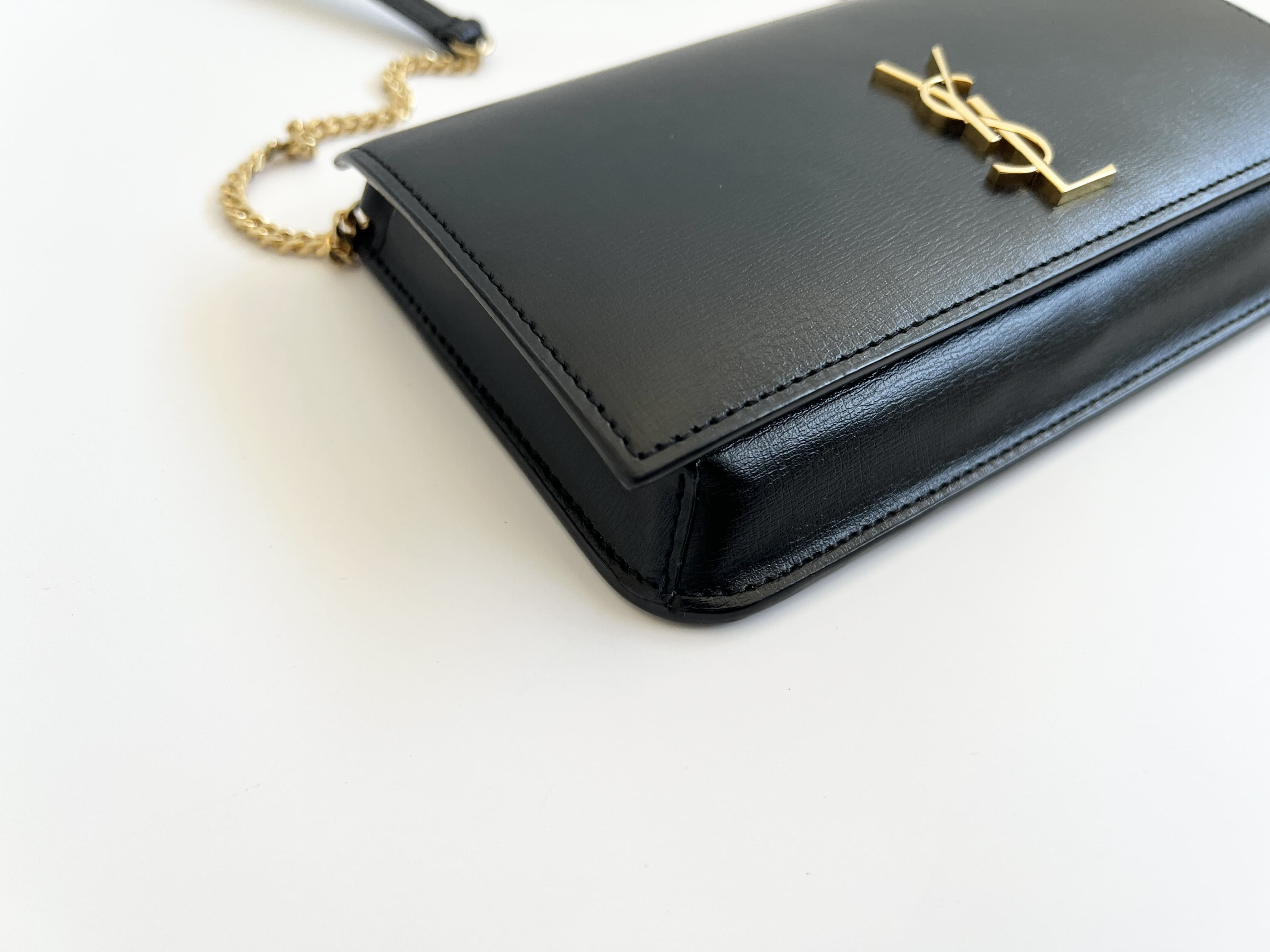 Cassandra Logo Leather Chain Shoulder Bag — view 10