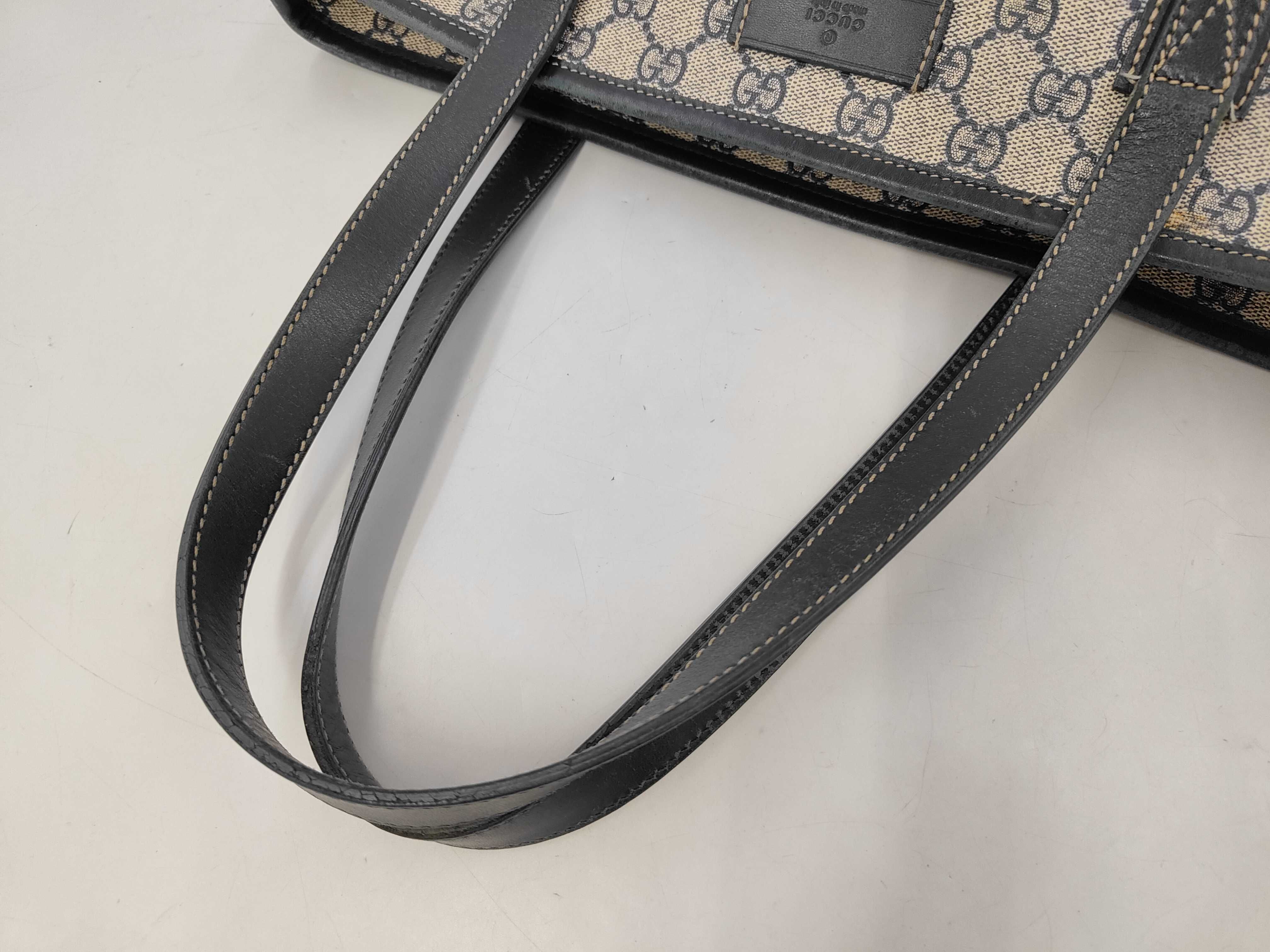 GG Supreme Gucci 211138 Handbag GG Supreme PVC Leather Navy Handbag — view 5