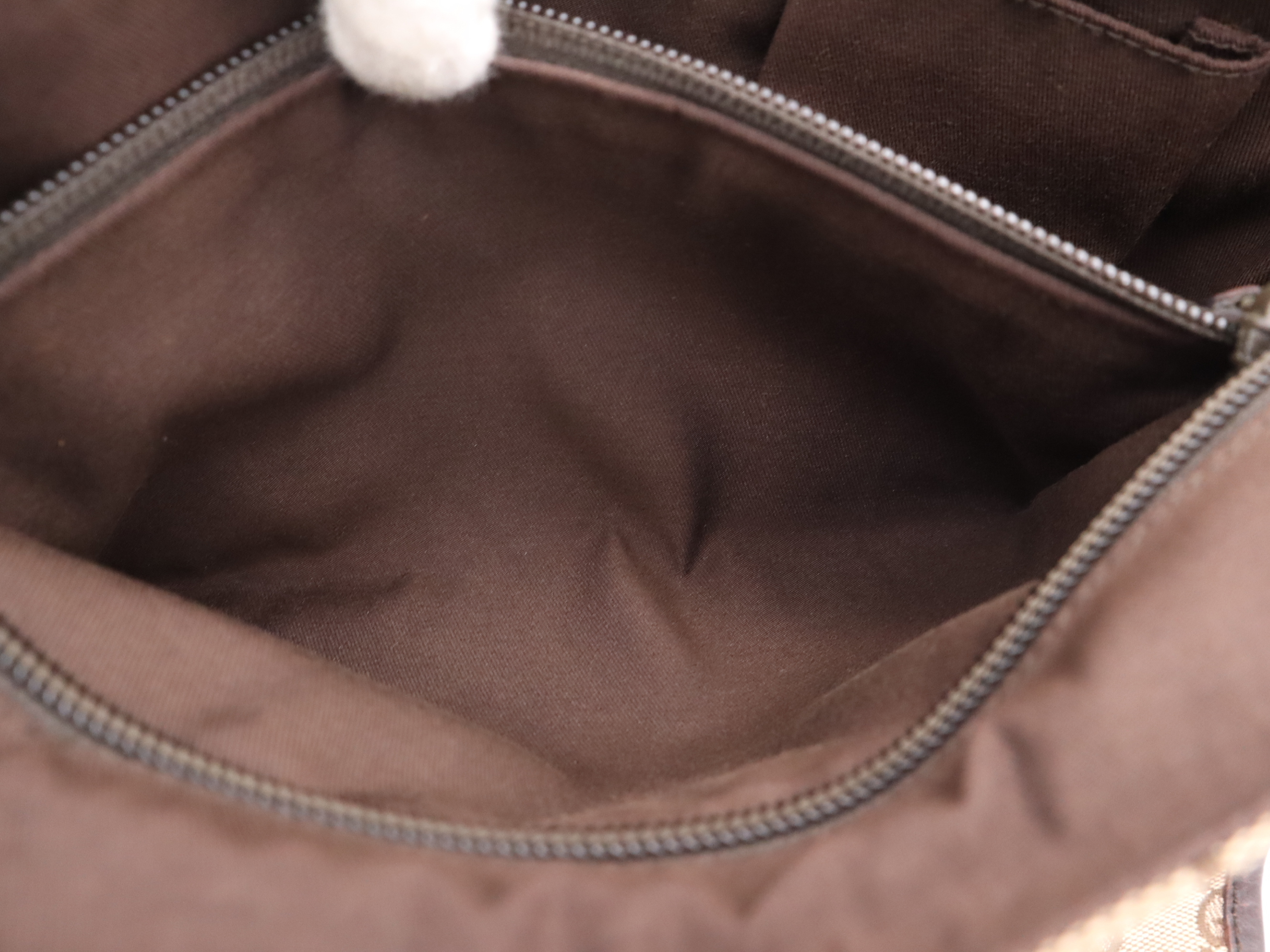 145858GG Canvas Perforated Messenger Bag, Beige — view 12