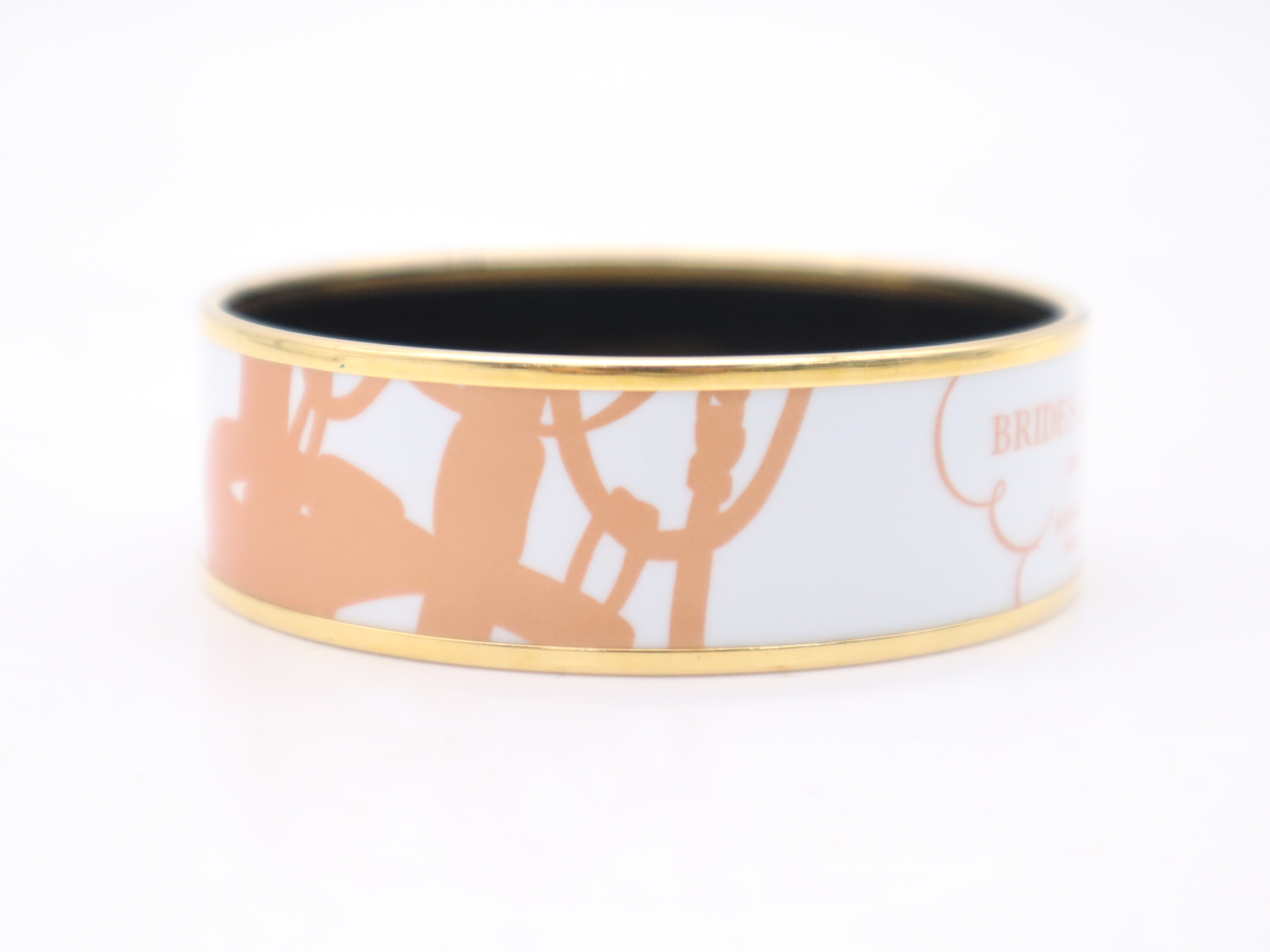Brass Enamel GM Bangle White Black Bracelet/Bangle — view 5