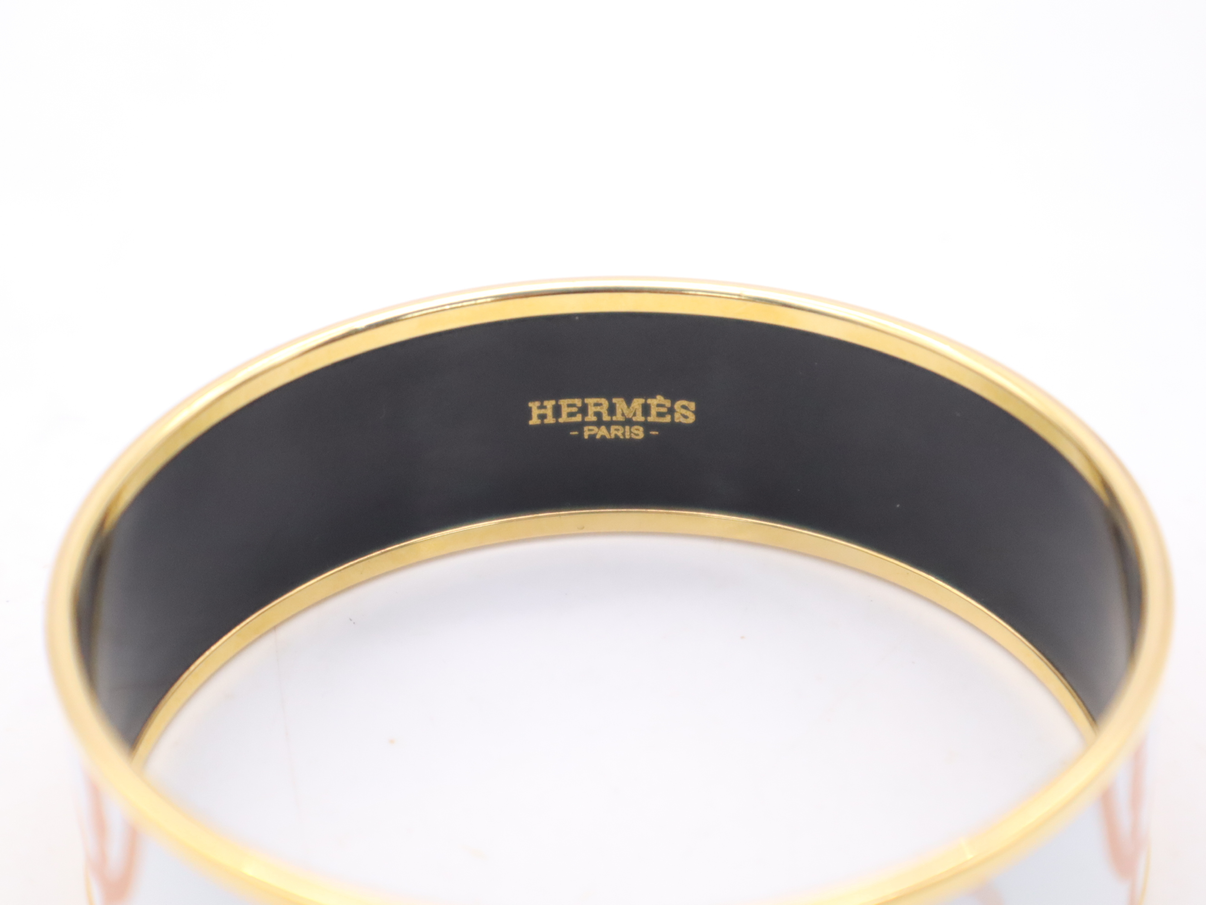 Brass Enamel GM Bangle White Black Bracelet/Bangle — view 6