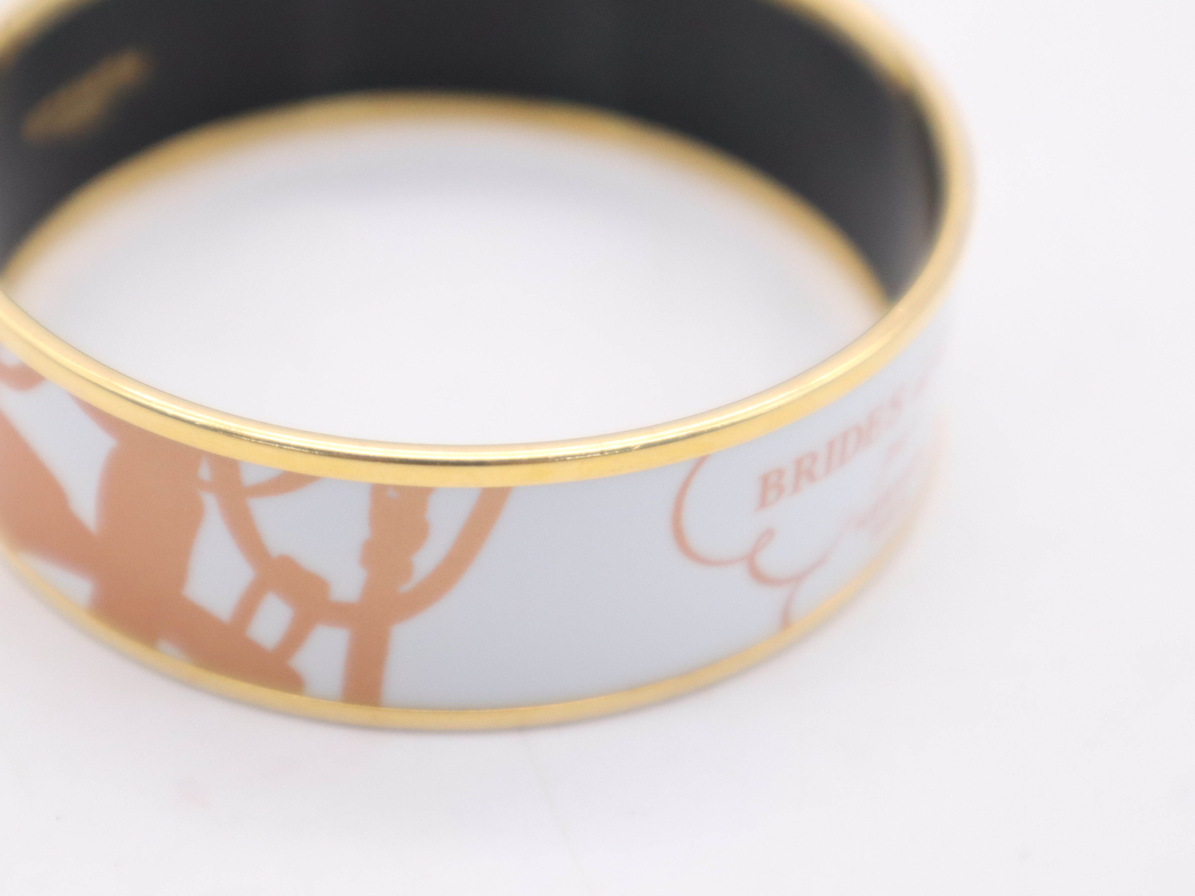 Brass Enamel GM Bangle White Black Bracelet/Bangle — view 7