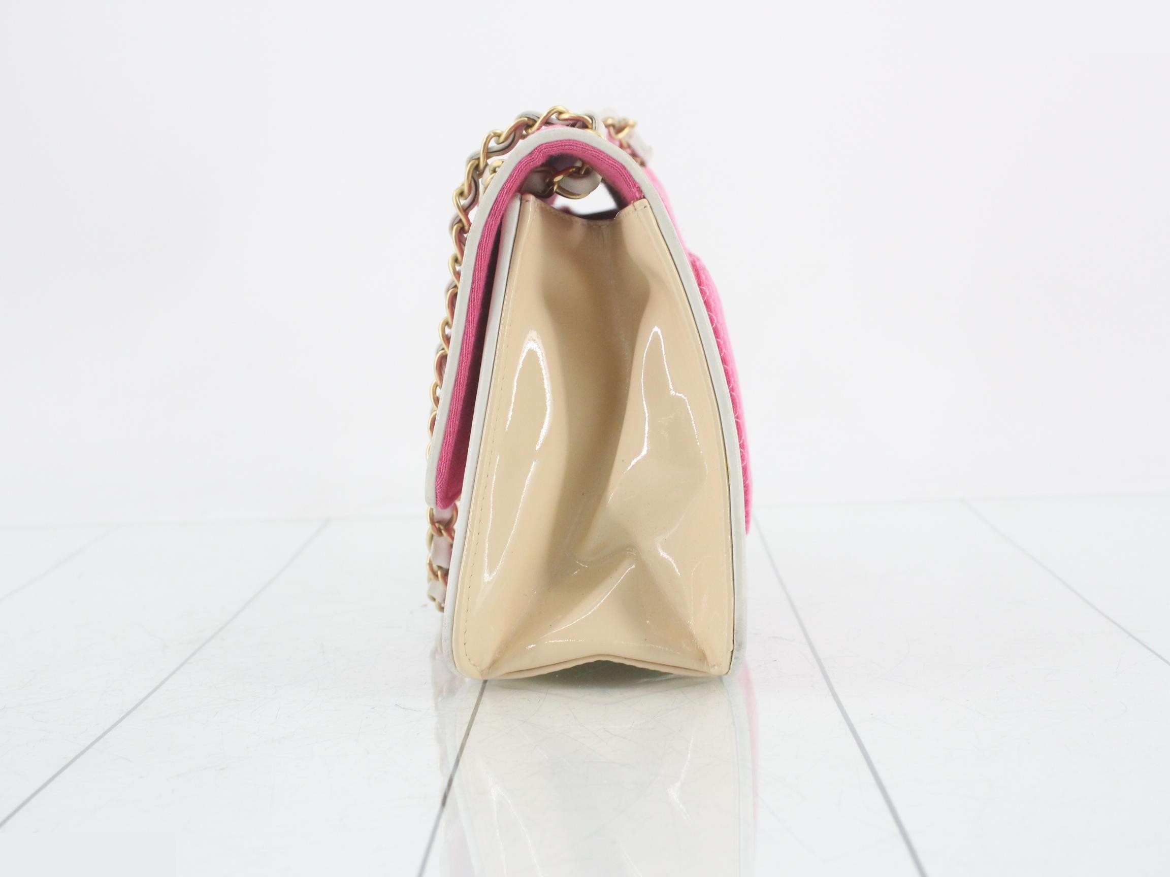 Turnlock Double Chain Shoulder Bag (Pink) — view 3
