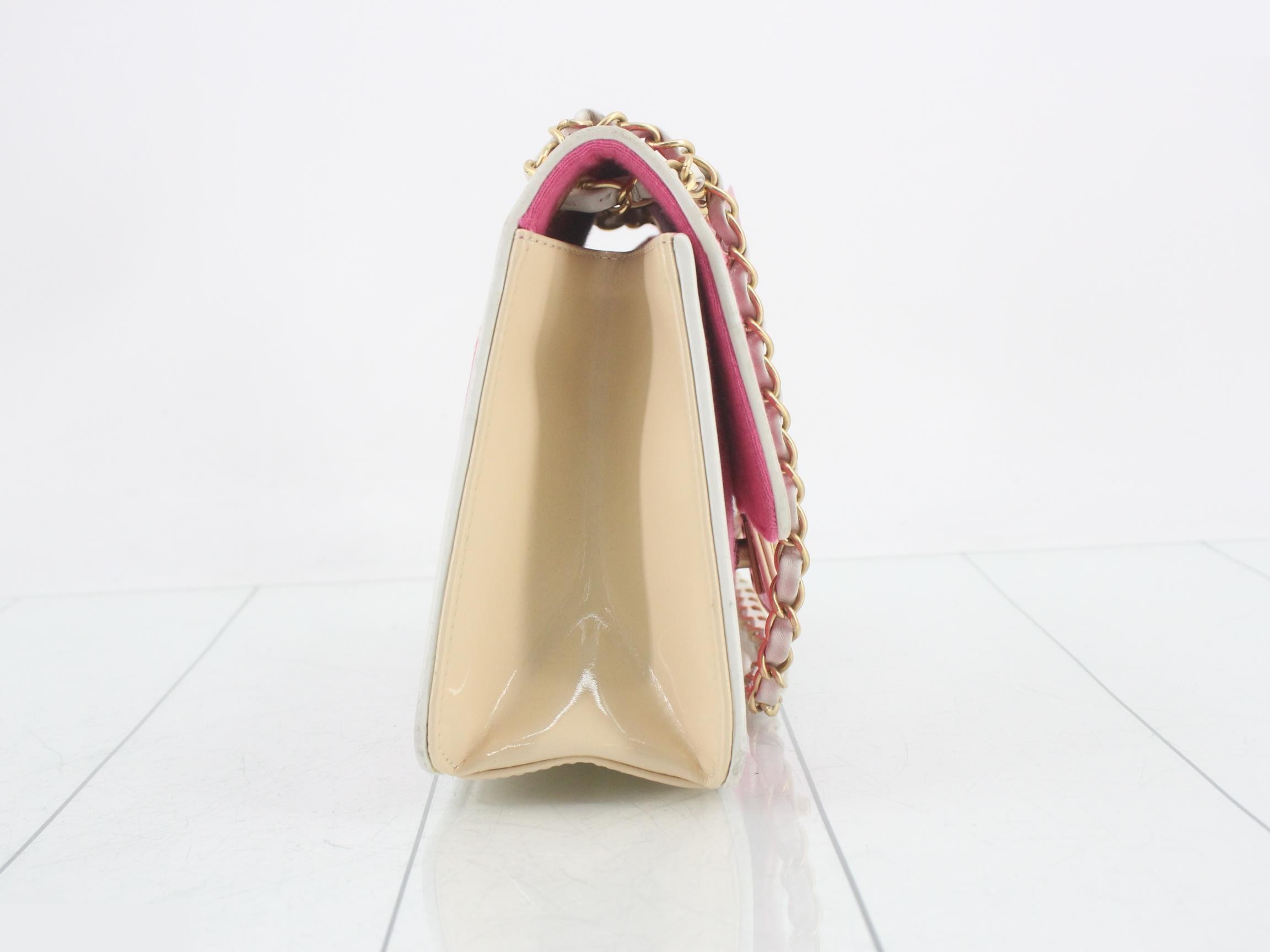 Turnlock Double Chain Shoulder Bag (Pink) — view 4