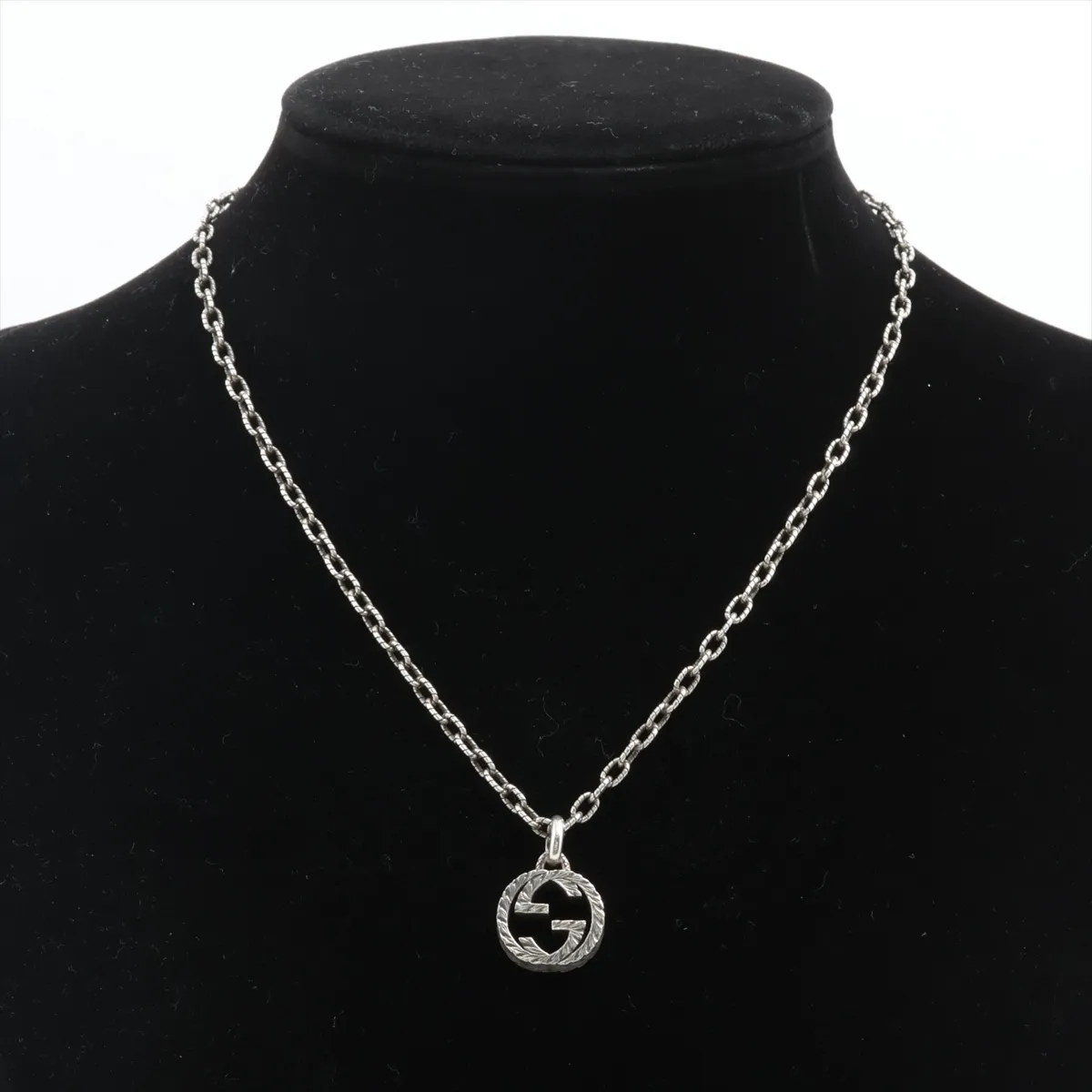 Interlocking G Arabesque Necklace, 925 Sterling Silver, 17.6g. Shows signs of wear, — view 5
