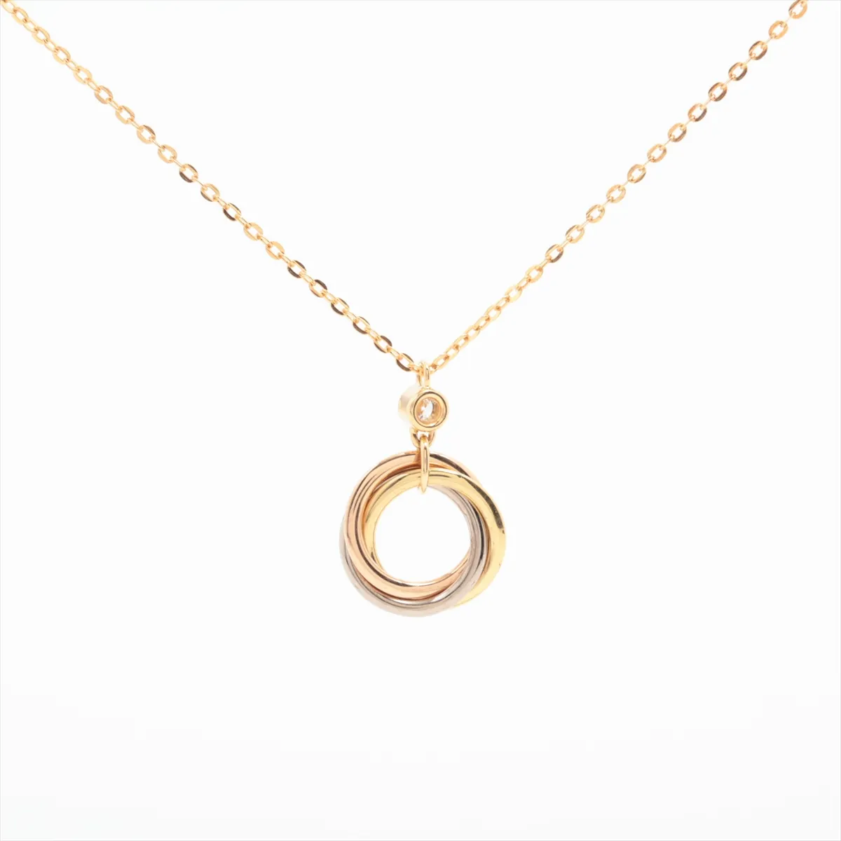 Baby Trinity 1P Diamond Necklace 750(YG×PG×WG) 2.7g TLM957 — view 2