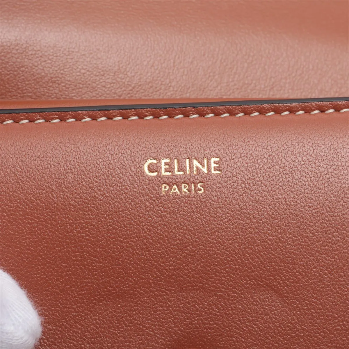 Triomphe Small Flap Wallet Leather Compact Wallet Brown — view 7