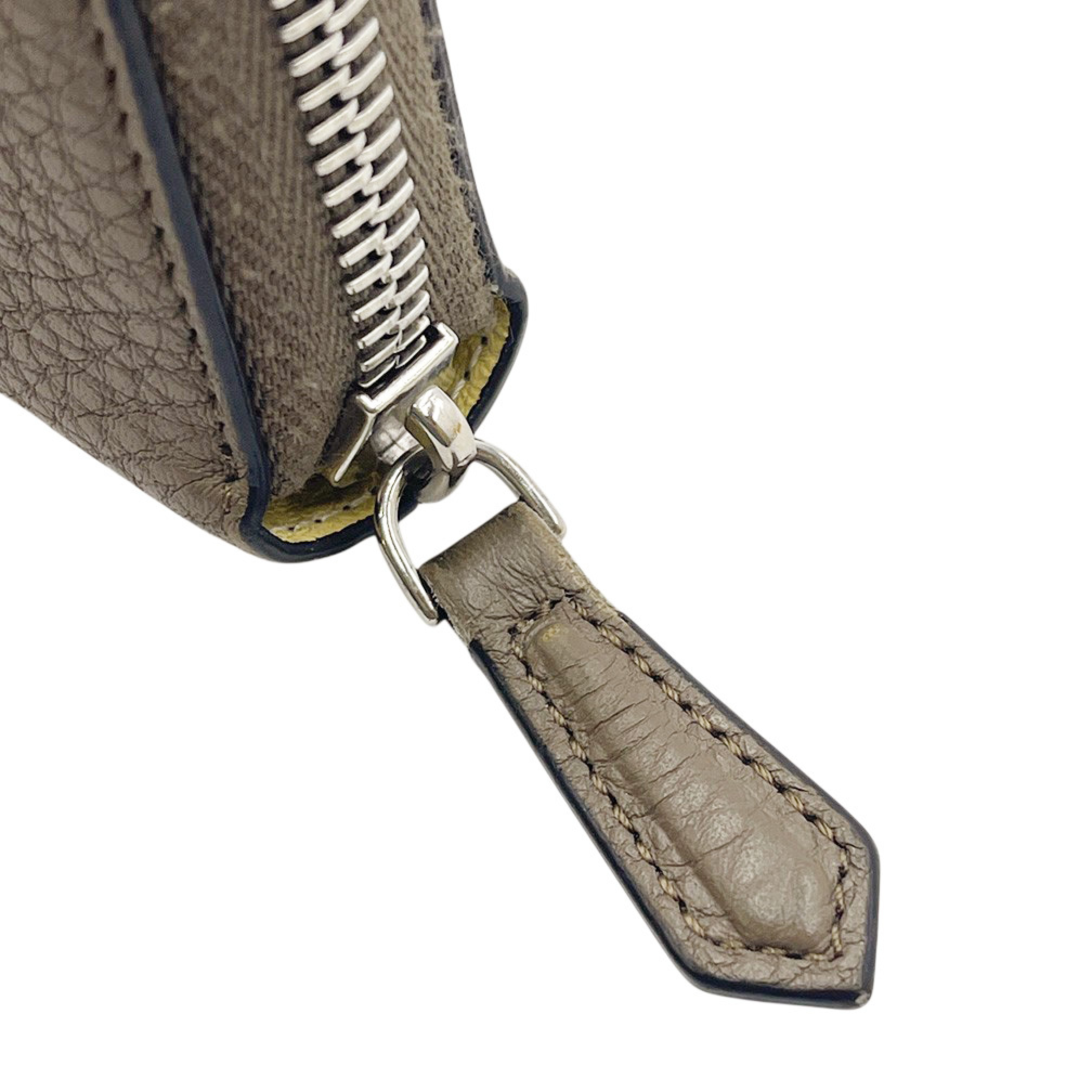 7M0210 Zip-Around Wallet, Leather, Genuine Leather, Logo Accent, Taupe. — view 5