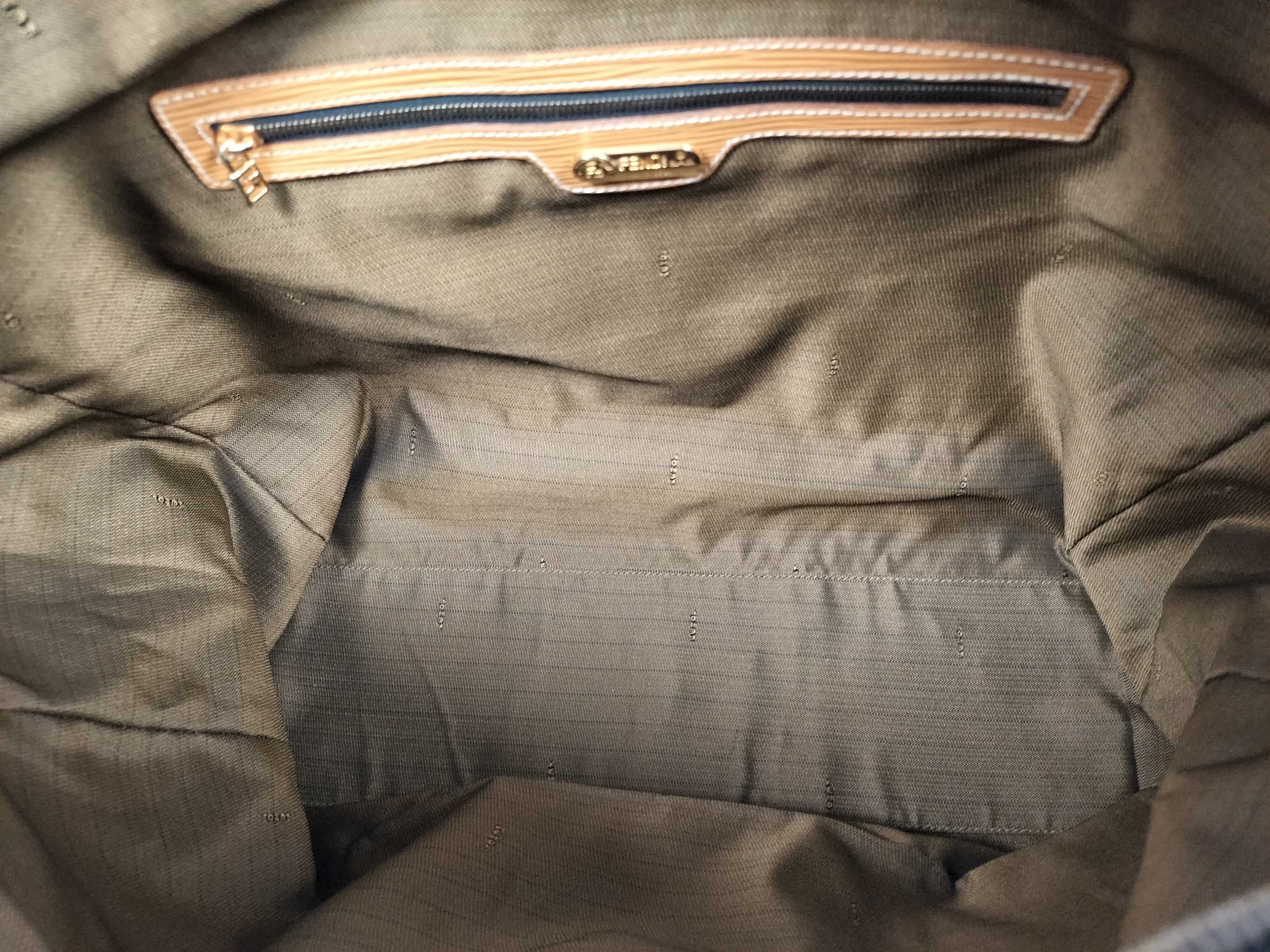 Zucca pattern canvas and leather bag, brown tote bag — view 11