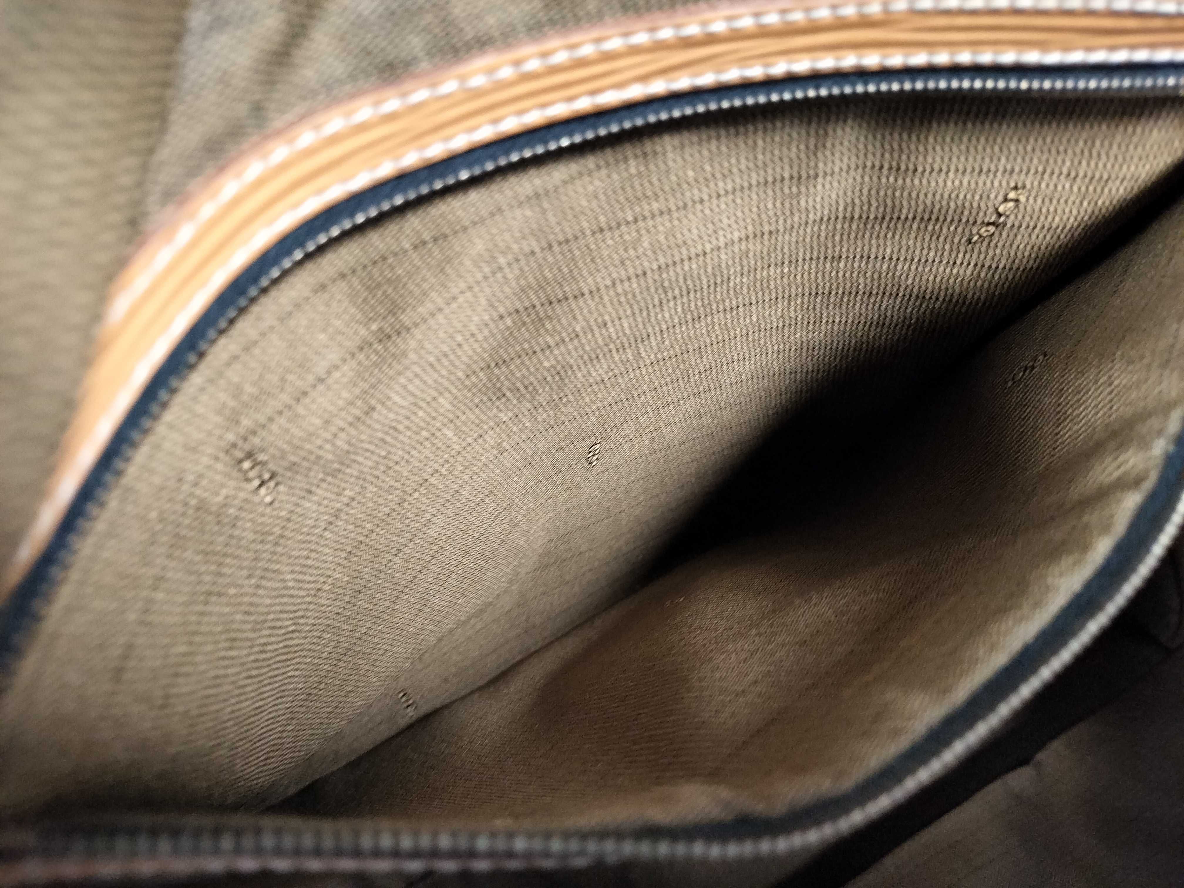 Zucca pattern canvas and leather bag, brown tote bag — view 12