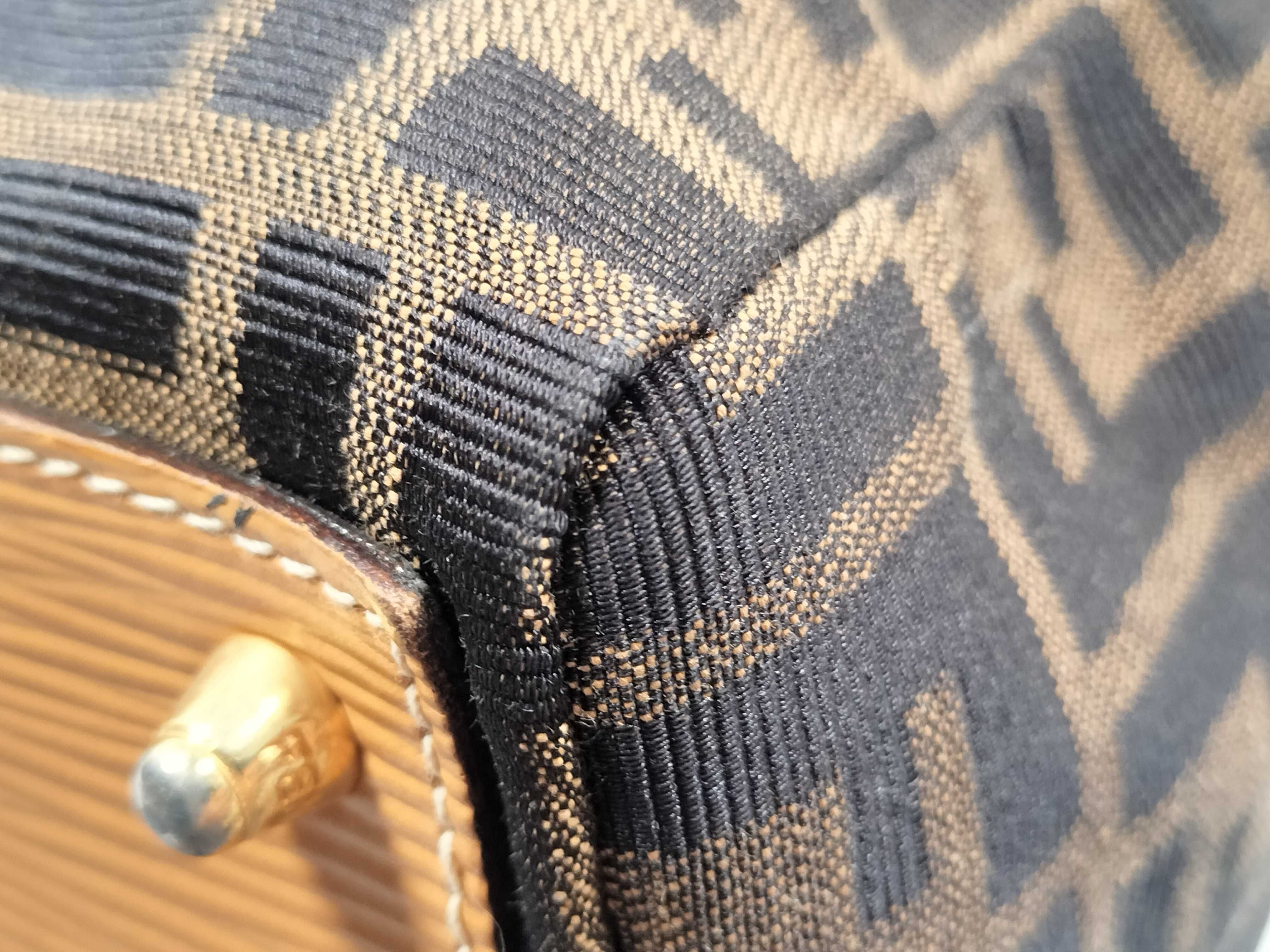 Zucca pattern canvas and leather bag, brown tote bag — view 6