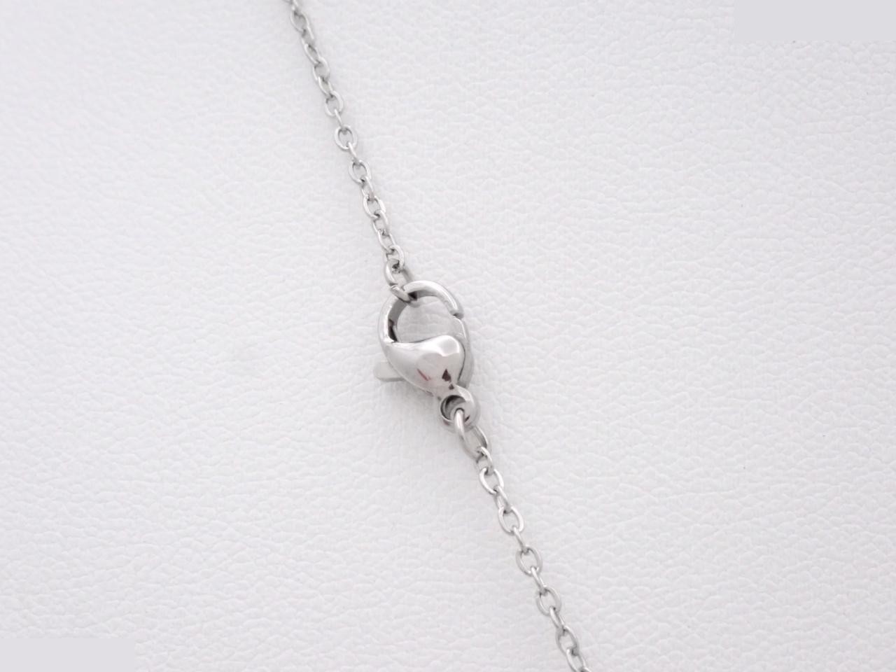 Necklace, Cage d'H, H-cube, White, Silver — view 2