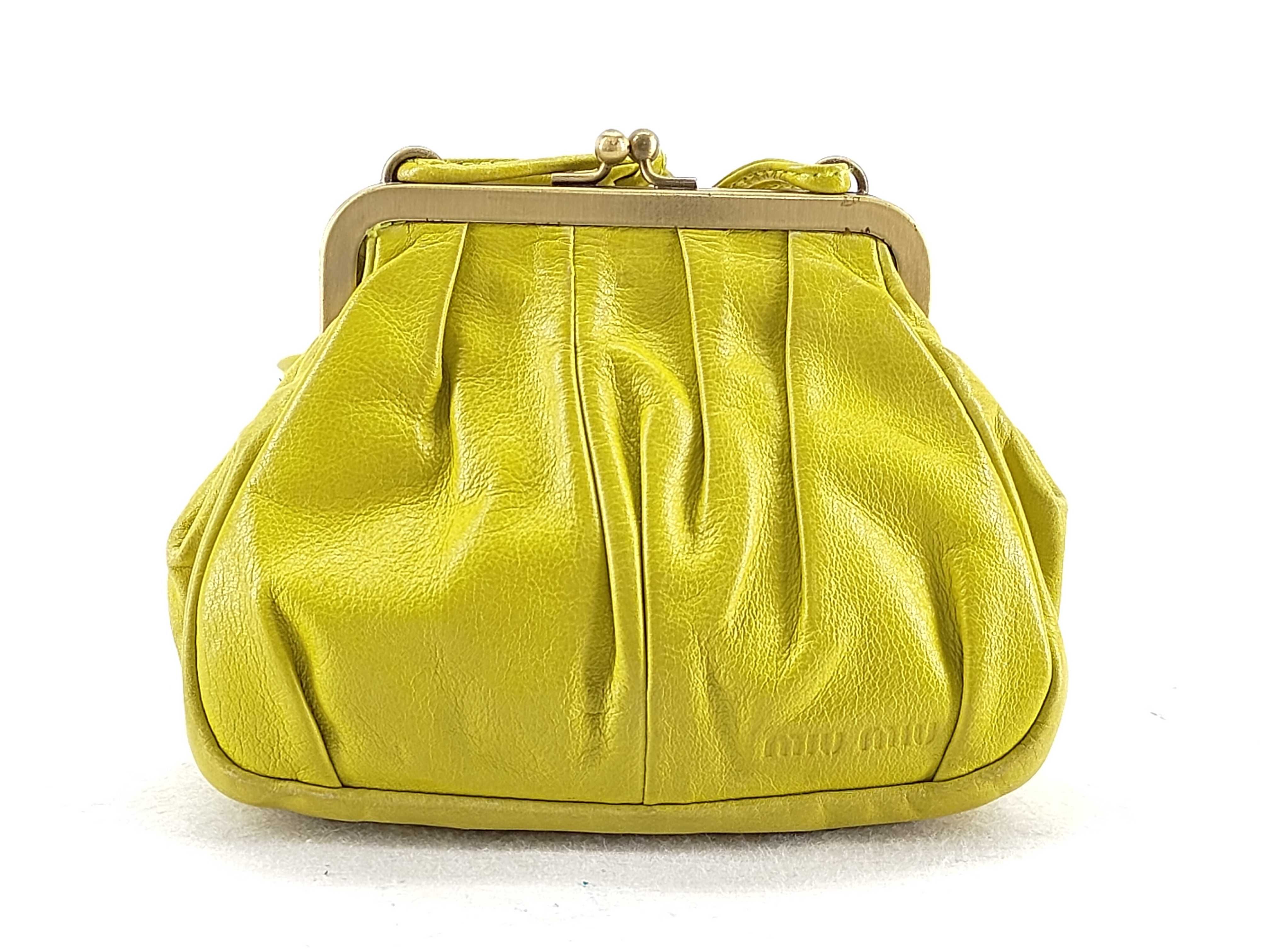 Archive Leather Clasp Pouch with Embossed Logo and Gold Hardware - Accessory Pouch