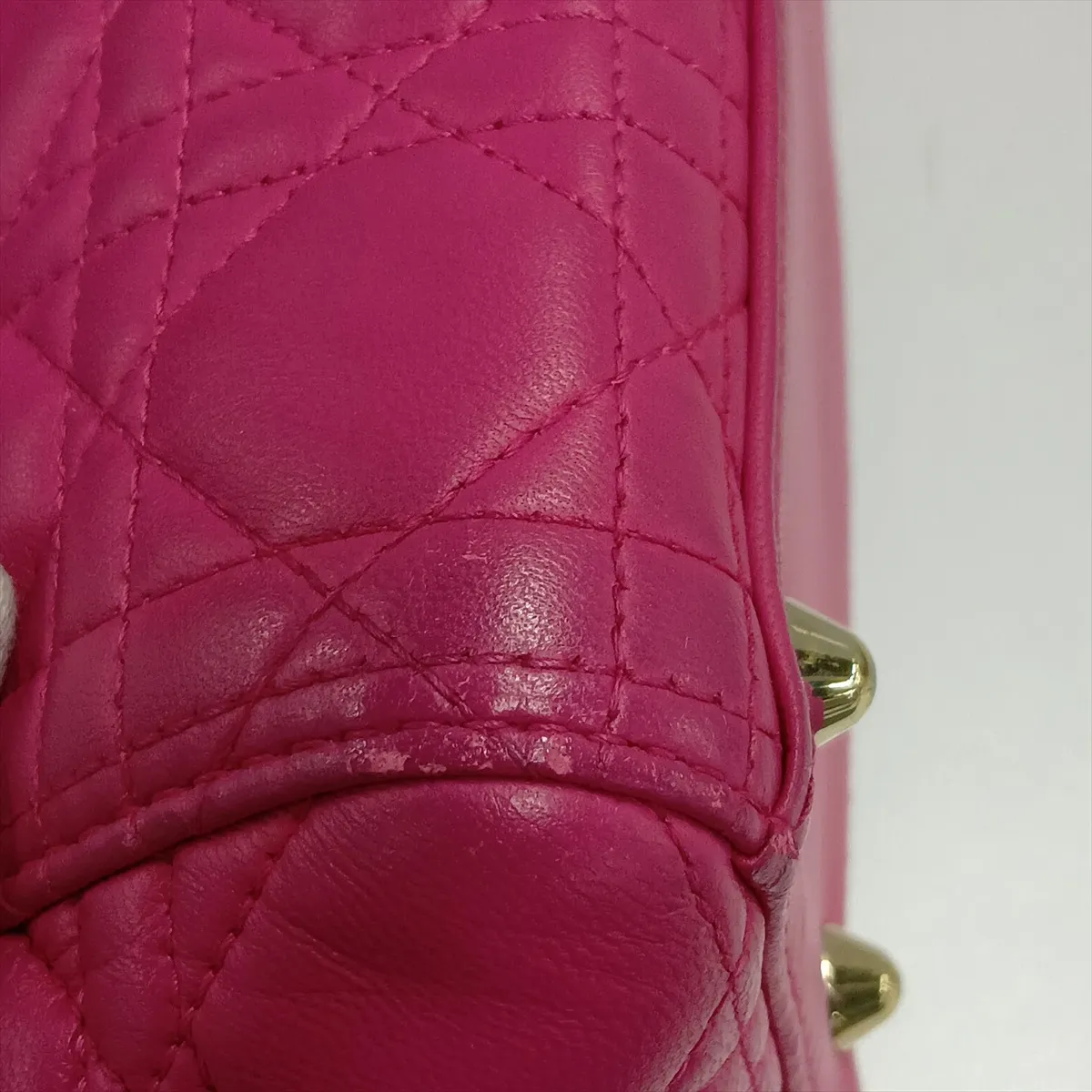 Lady Dior Cannage Large Leather 2-Way Handbag Pink — view 11